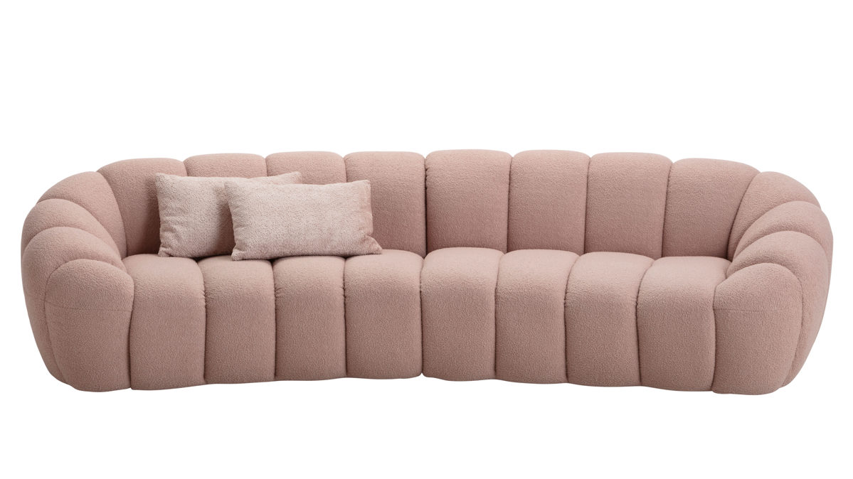 Bigsofa Gutmann factory® aus Stoff in Rosa Polsterprogramm Emelie - Megasofa XL rosafarbener Bezug 306.24 & Kissen 371.24 rosa - ca. 315 x 130 cm