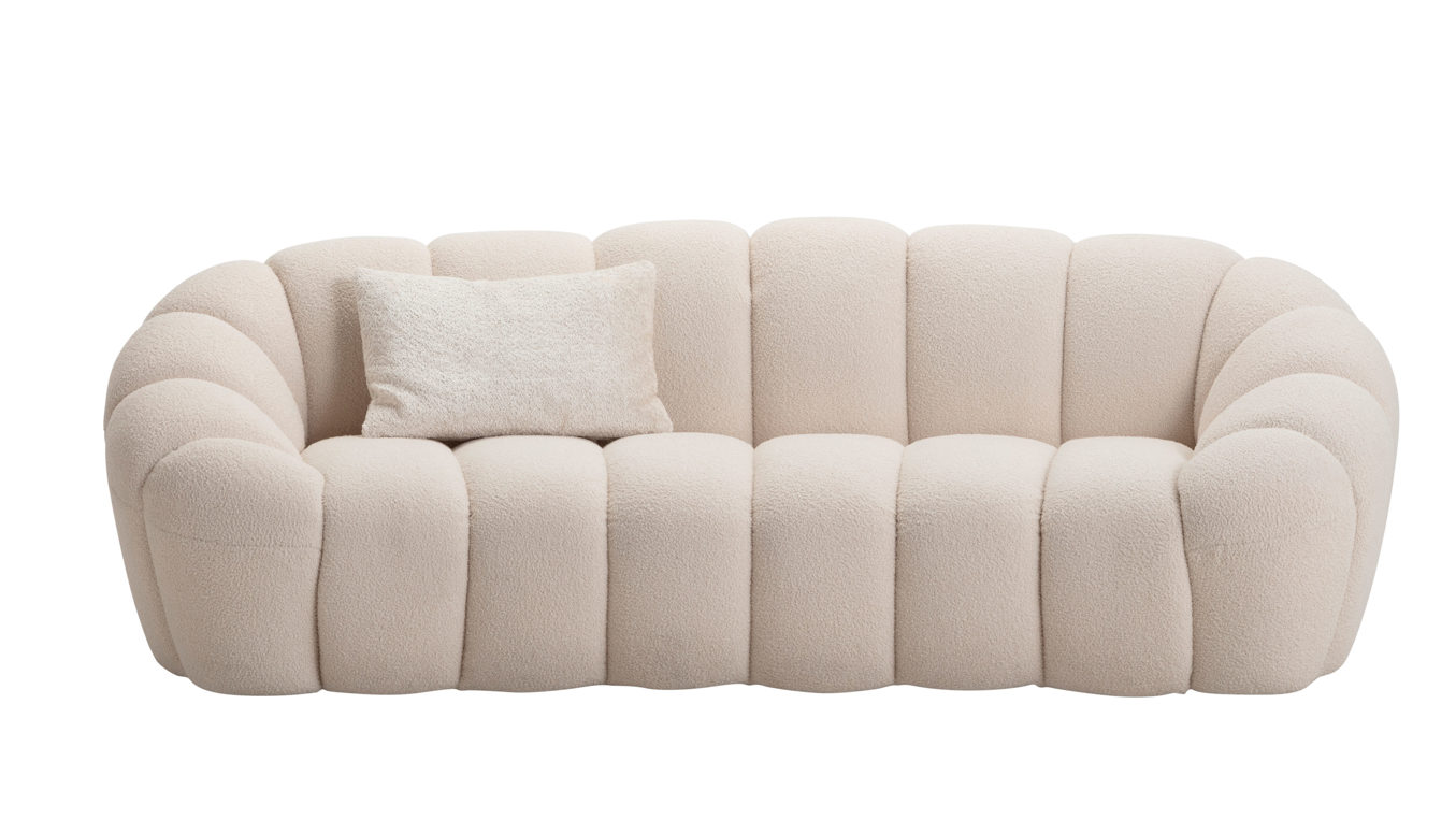Bigsofa Gutmann factory® aus Stoff in Beige Polsterprogramm Emelie - Megasofa XL naturweißer Bezug 306.55 & Kissen 371.15 naturbeige - ca. 248 x 110 cm
