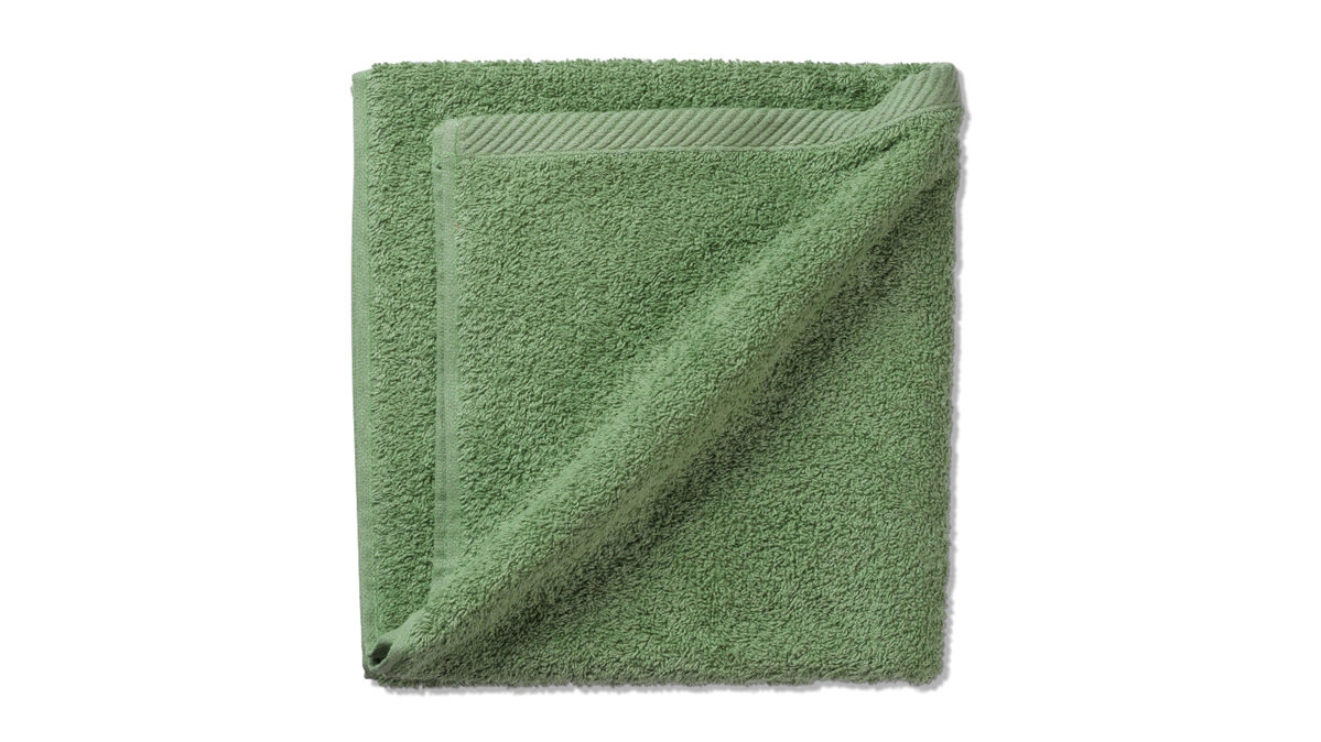 Handtuch Kela | keck & lang aus Naturfaser in Hellgrün Handtuchserie Ladessa - Handtuch moosgrüne Baumwolle - ca. 50 x 100 cm