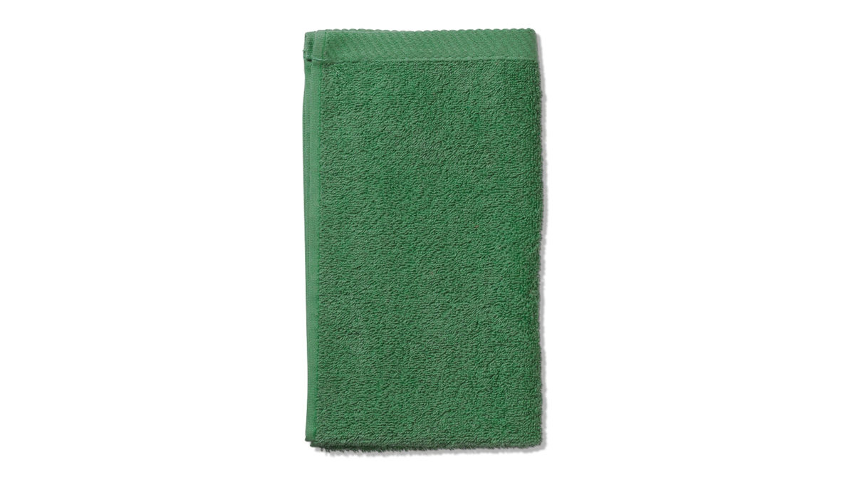 Gästehandtuch Kela | keck & lang aus Naturfaser in Grün Handtuchserie Ladessa - Gästetuch blattgrüne Baumwolle - ca. 30 x 50 cm