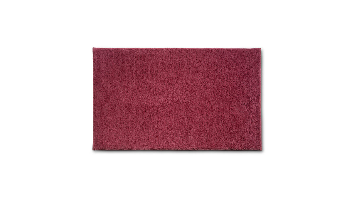 Badematte / Badeteppich Kela | keck & lang aus Baumwolle in Dunkelrot kela Badematte Maja Himbeerrot - ca. 100 x 60 cm