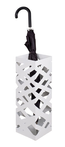 Schirmständer Haku aus Metall in Weiß Schirmständer weißes Metall  – Höhe ca. 48 cm