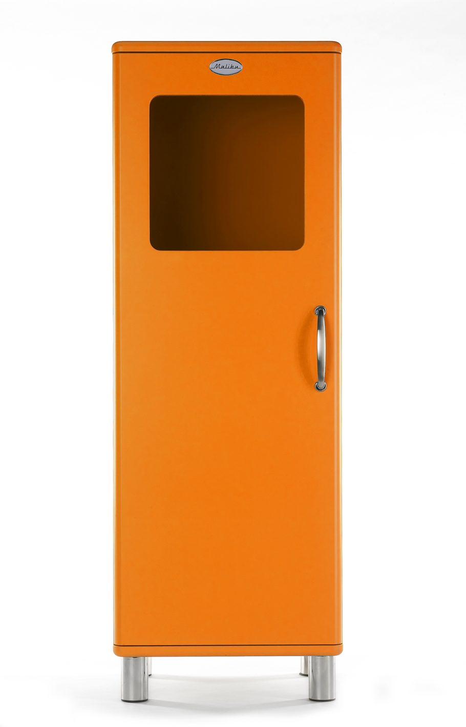 Vitrine Tenzo aus Holz in Orange Vitrinenschrank orangefarbene Lackoberflächen - eine Tür