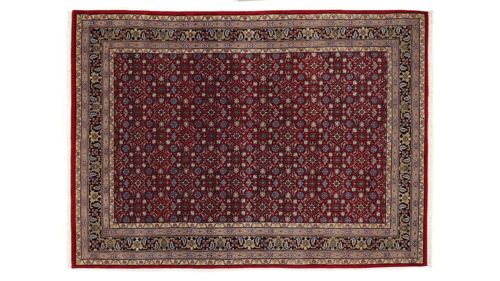 Orientteppich Oci aus Naturfaser in Rot Orientteppich Himla Herati für Ihre Wohnaccessoires rote & blaue Schurwolle – ca. 70 x 140 cm