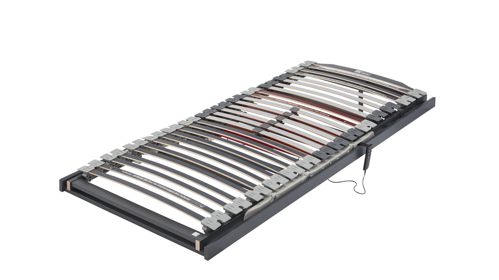 Lattenrost Interliving aus Holz in Grau Interliving Lattenrost Serie 1942 mit Motorfunktionen motorische Rücken- & Fußteilverstellung – Liegefläche ca. 80 x 190 cm