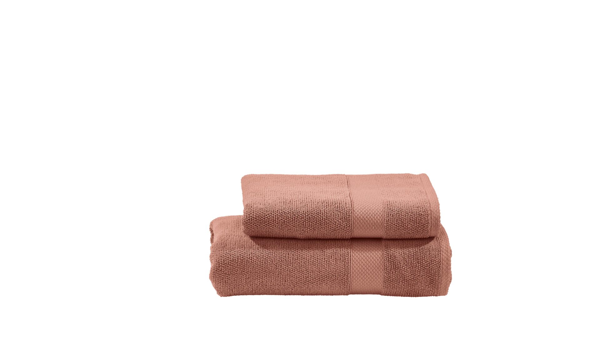 Handtuch-Set Done® be different aus Stoff in Orange DONE® Handtuch-Set Deluxe - luxuriöse Heimtextilien wüstensandfarbene Baumwolle – zweiteilig