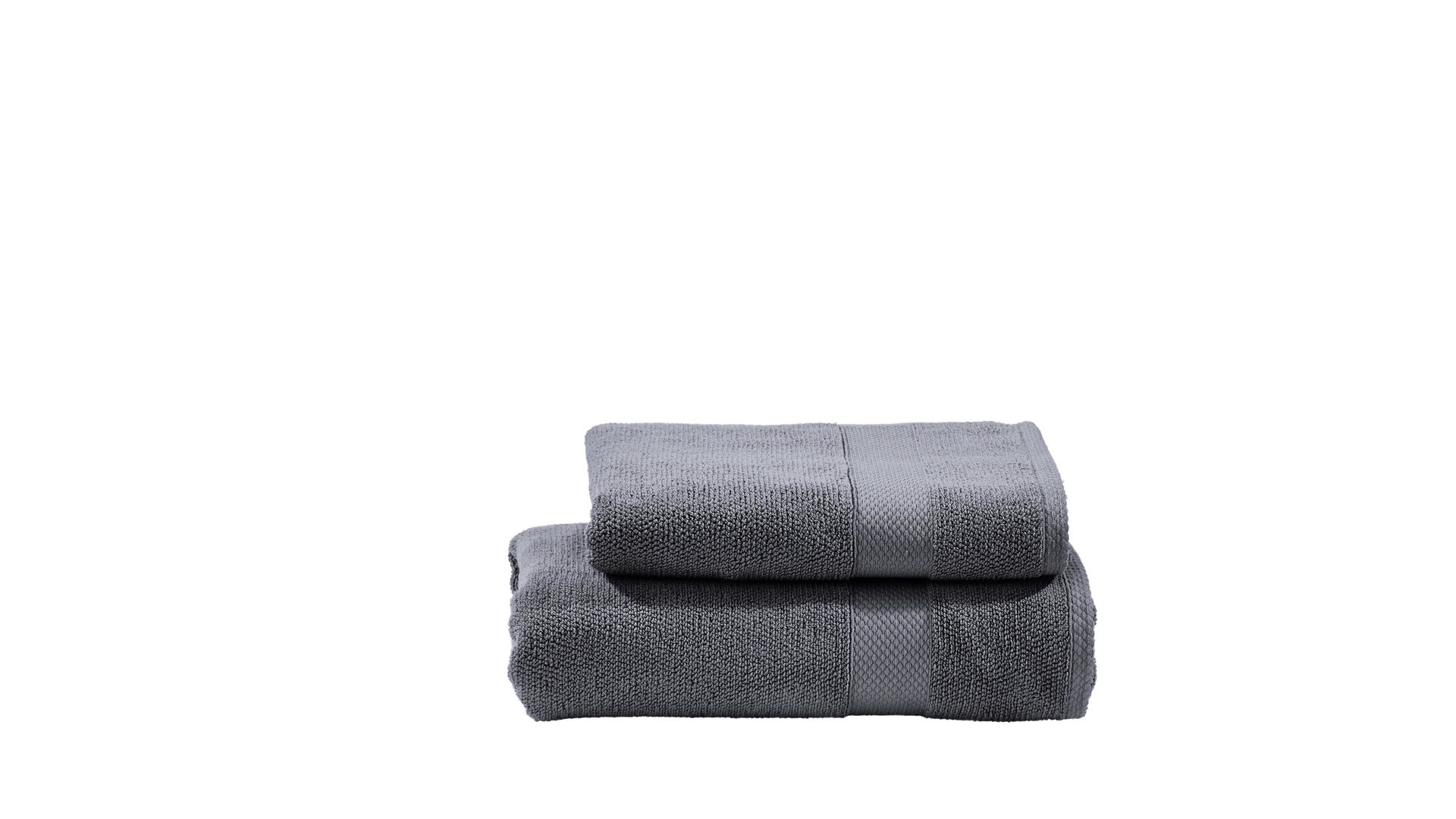 Handtuch-Set Done® by karabel home company aus Stoff in Anthrazit DONE® Handtuch-Set Deluxe - exklusive Heimtextilien anthrazitfarbene Baumwolle – zweiteilig