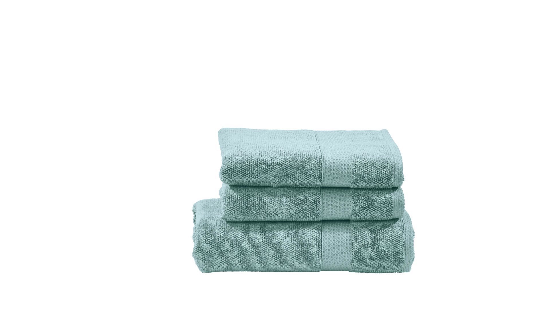 Handtuch-Set Done.® aus Stoff in Pastell done.® Handtuch-Set Deluxe für Ihre Heimtextililen oceanfarbene Baumwolle  – dreiteilig