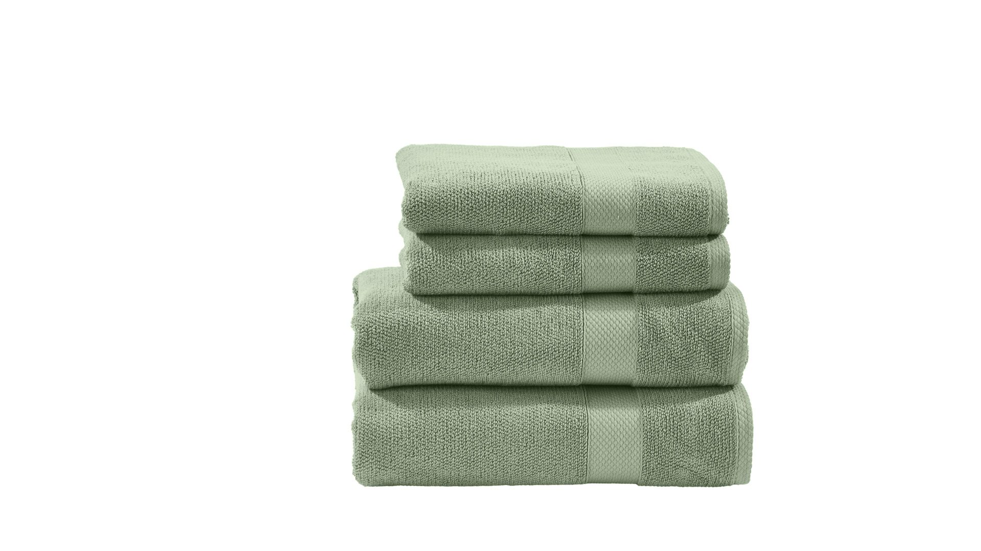 Handtuch-Set Done® by karabel home company aus Stoff in Pastellfarben DONE® Handtuch-Set Deluxe eisbergfarbene Baumwolle – vierteilig