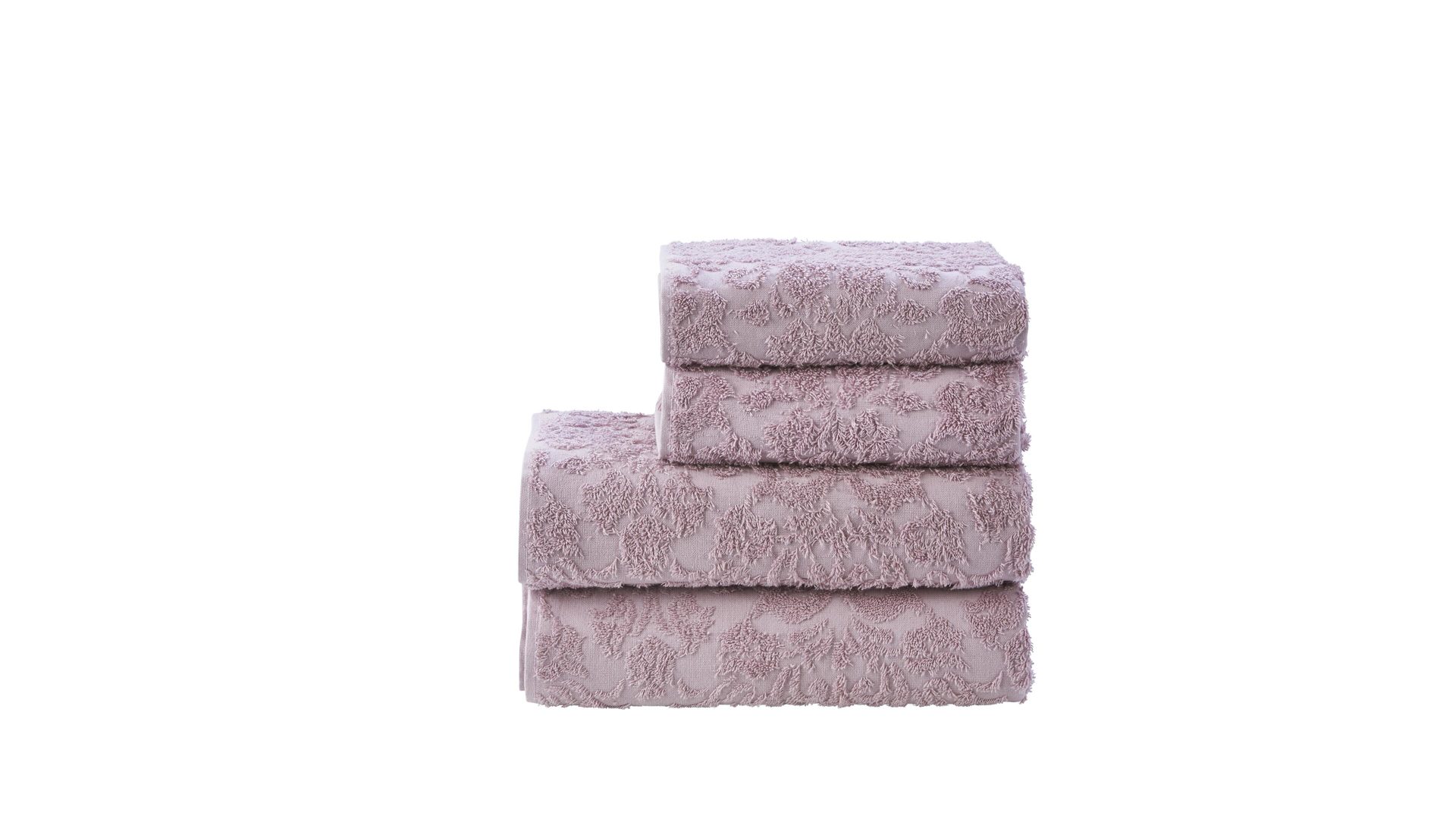 Handtuch-Set Done® by karabel home company aus Stoff in Pastellfarben done Handtuch-Set Provence Ornaments altrosafarbene Baumwolle  – vierteilig