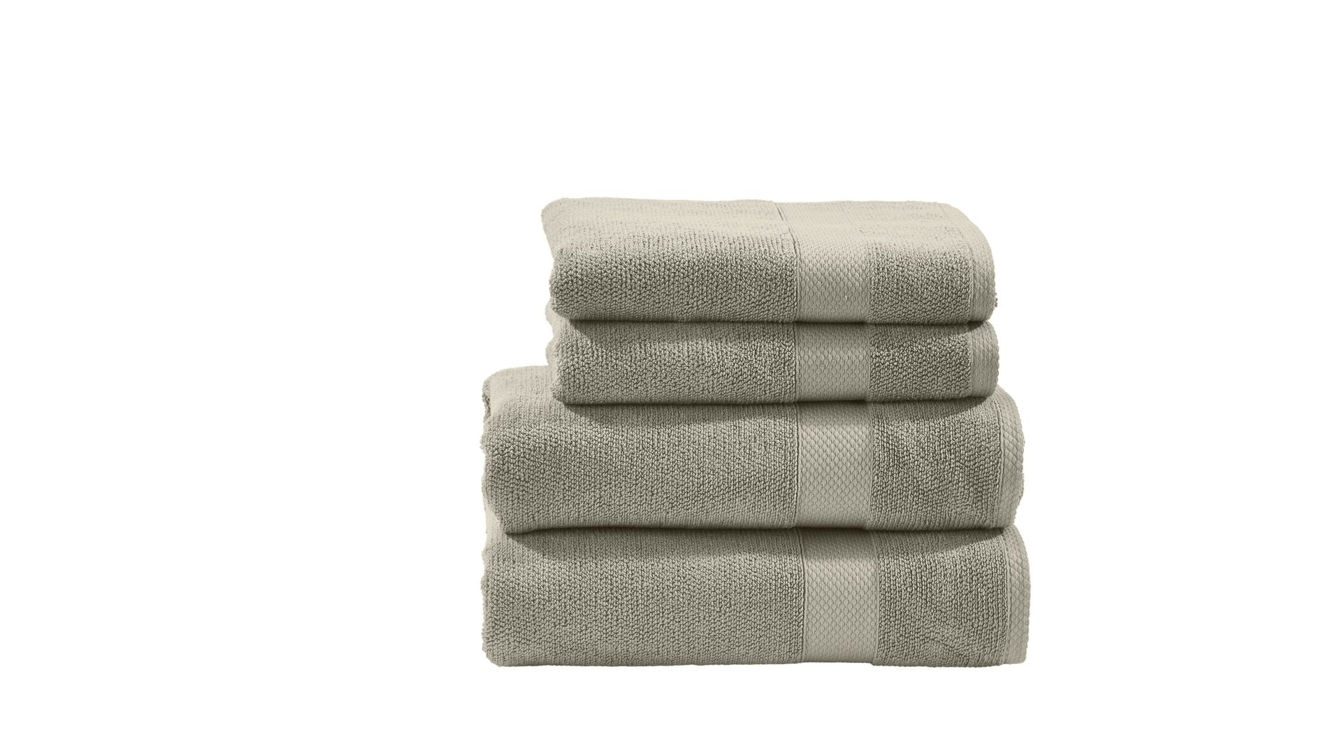 Handtuch-Set Done.® be different aus Stoff in Beige DONE.® Handtuch-Set Deluxe - Heimtextilien taupefarbene Baumwolle – vierteilig