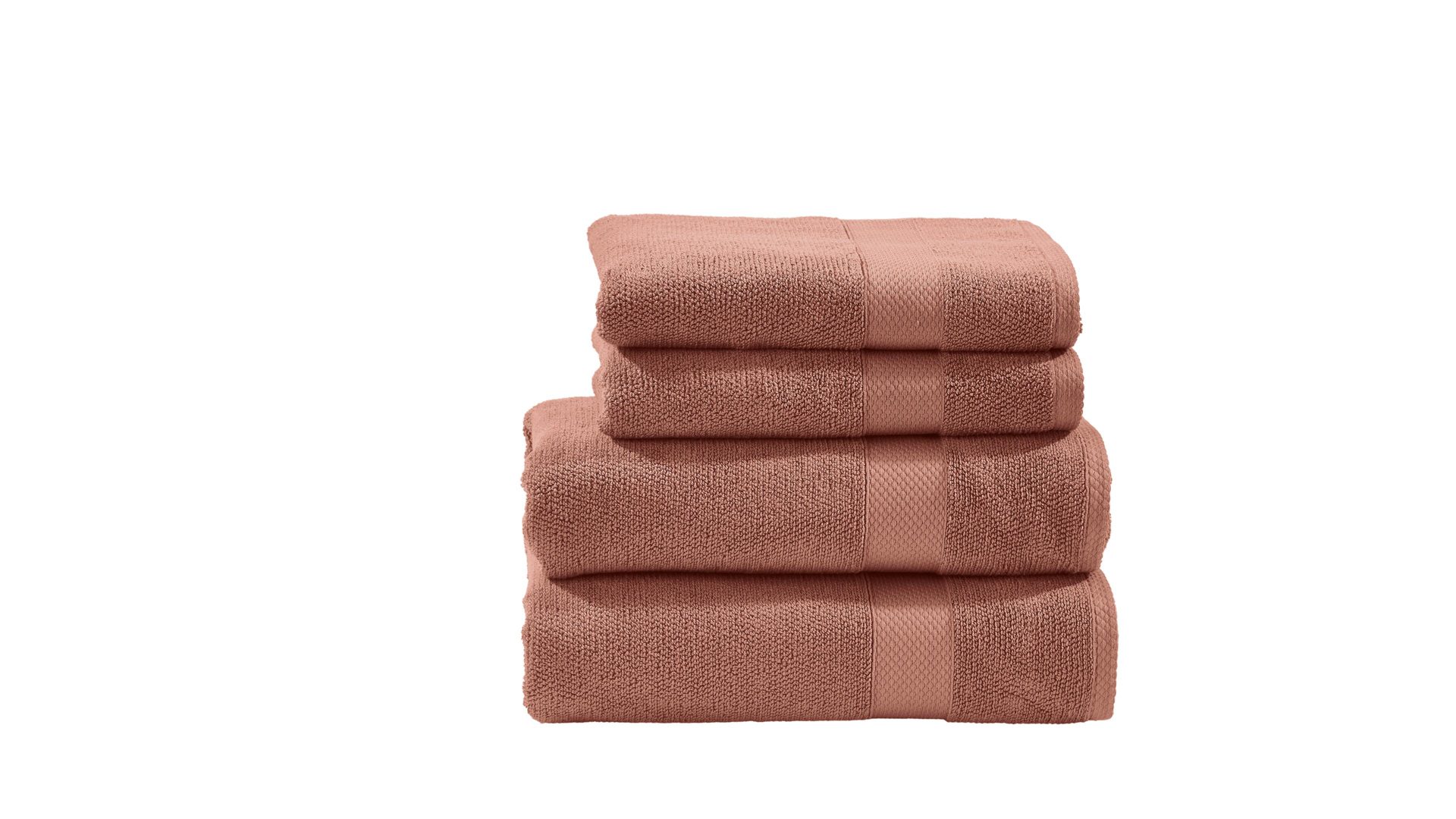 Handtuch-Set Done® be different aus Stoff in Orange DONE® Handtuch-Set Deluxe - Heimtextilien wüstensandfarbene Baumwolle – vierteilig