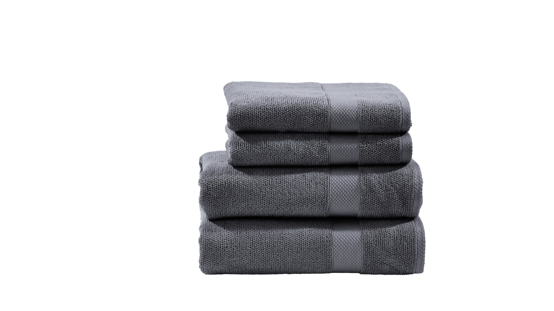 Handtuch-Set Done.® be different aus Stoff in Anthrazit DONE.® Handtuch-Set Deluxe anthrazitfarbene Baumwolle – vierteilig