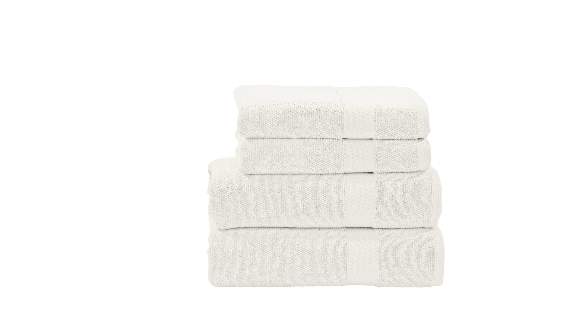 Handtuch-Set Done® be different aus Stoff in Weiß DONE® Handtuch-Set Deluxe weiße Baumwolle – vierteilig