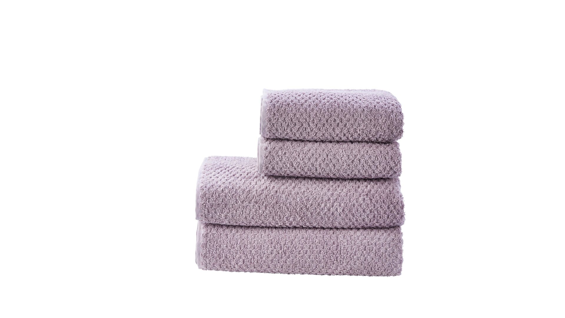 Handtuch-Set Done® be different aus Stoff in Pastell DONE® Handtuch-Set Provence Honeycomb altrosafarbene Baumwolle  – vierteilig