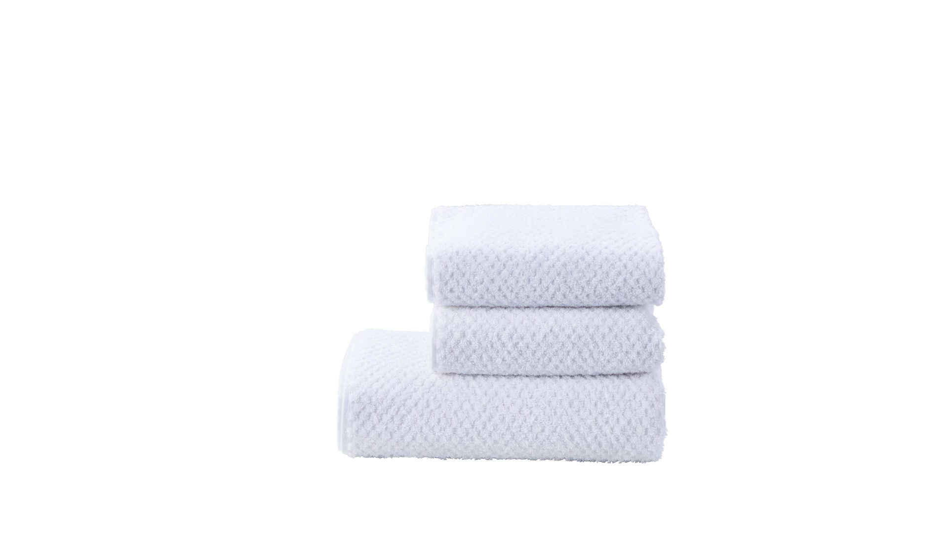 Handtuch-Set Done® be different aus Stoff in Weiß DONE® Handtuch-Set Provence Honeycomb weiße Baumwolle  – dreiteilig