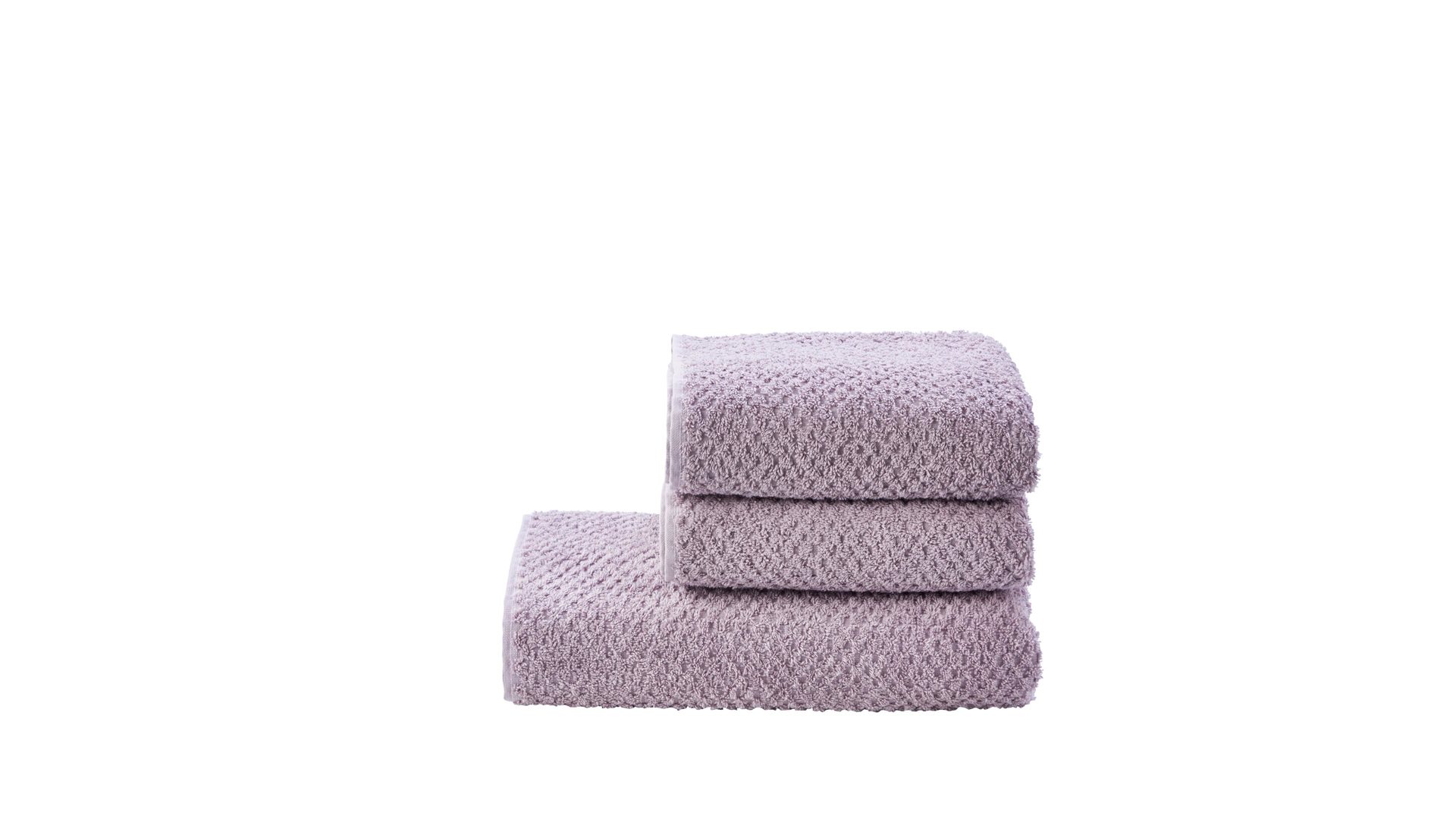 Handtuch-Set Done® be different aus Stoff in Pastell DONE® Handtuch-Set Provence Honeycomb - Heimtextilien altrosafarbene Baumwolle  – dreiteilig