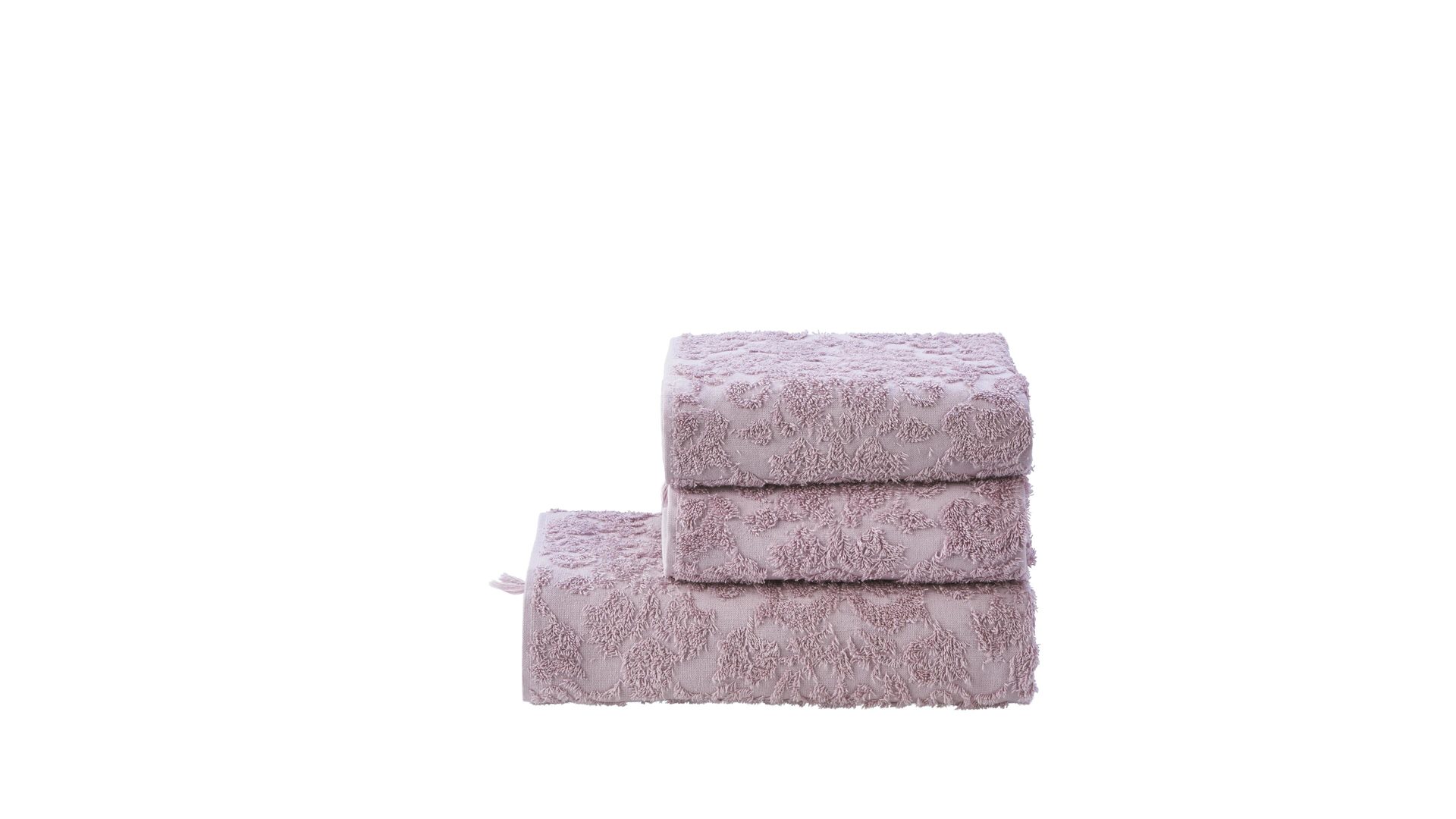 Handtuch-Set Done® be different aus Stoff in Pastell DONE® Handtuch-Set Provence Ornaments altrosafarbene Baumwolle  – dreiteilig