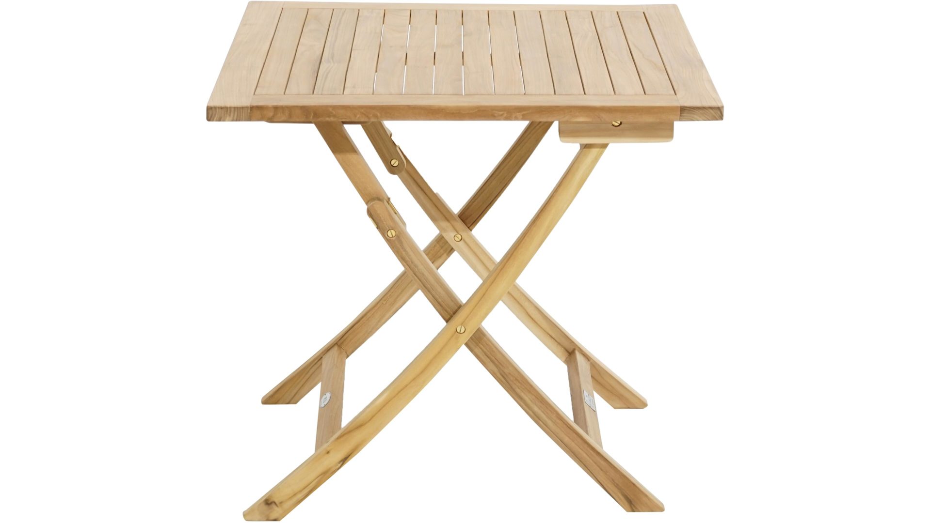 Gartentisch Ploß aus Holz in Holzfarben Ploß® Klapptisch York als Gartenmöbel honigfarbenes Teakholz – ca. 80 x 80 cm