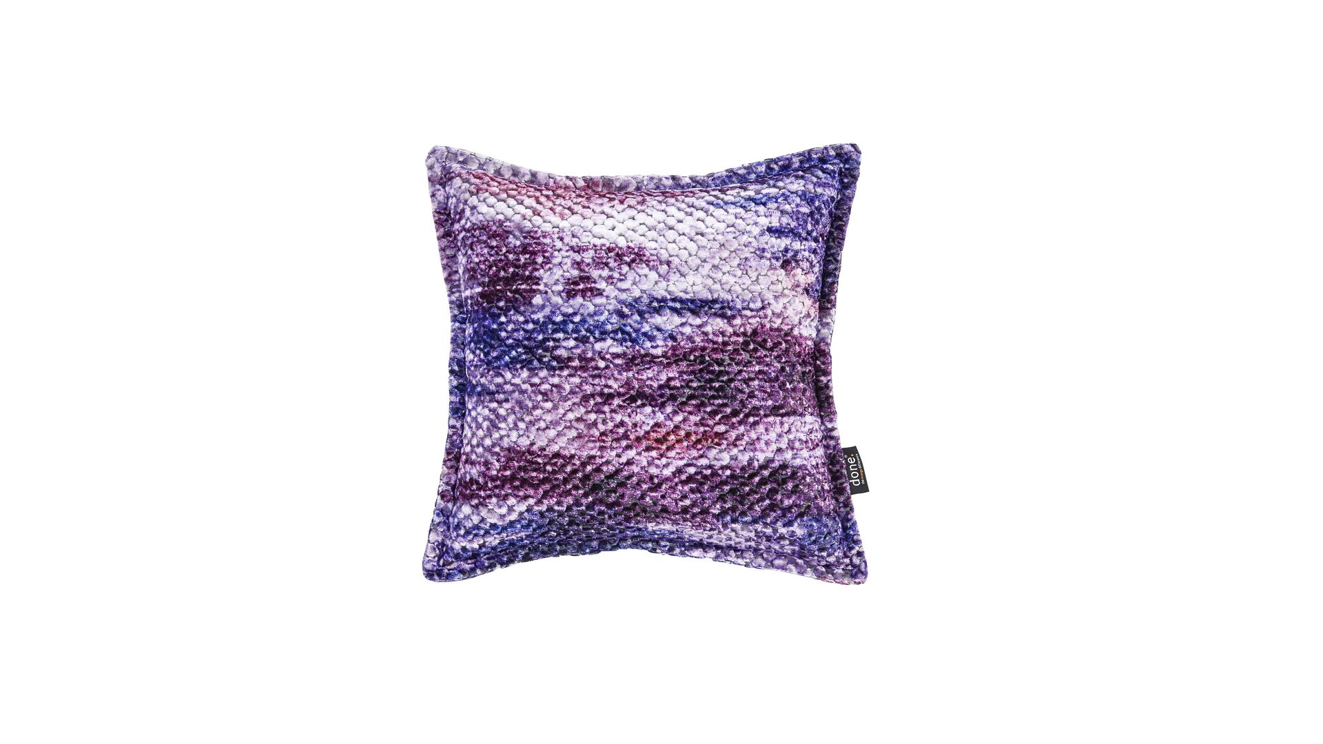 Kissenbezug /-hülle Done® by karabel home company aus Stoff in Lila DONE® Kissenhülle Cushion Glam Colour lila gemusterter Samt – ca. 45 x 45 cm
