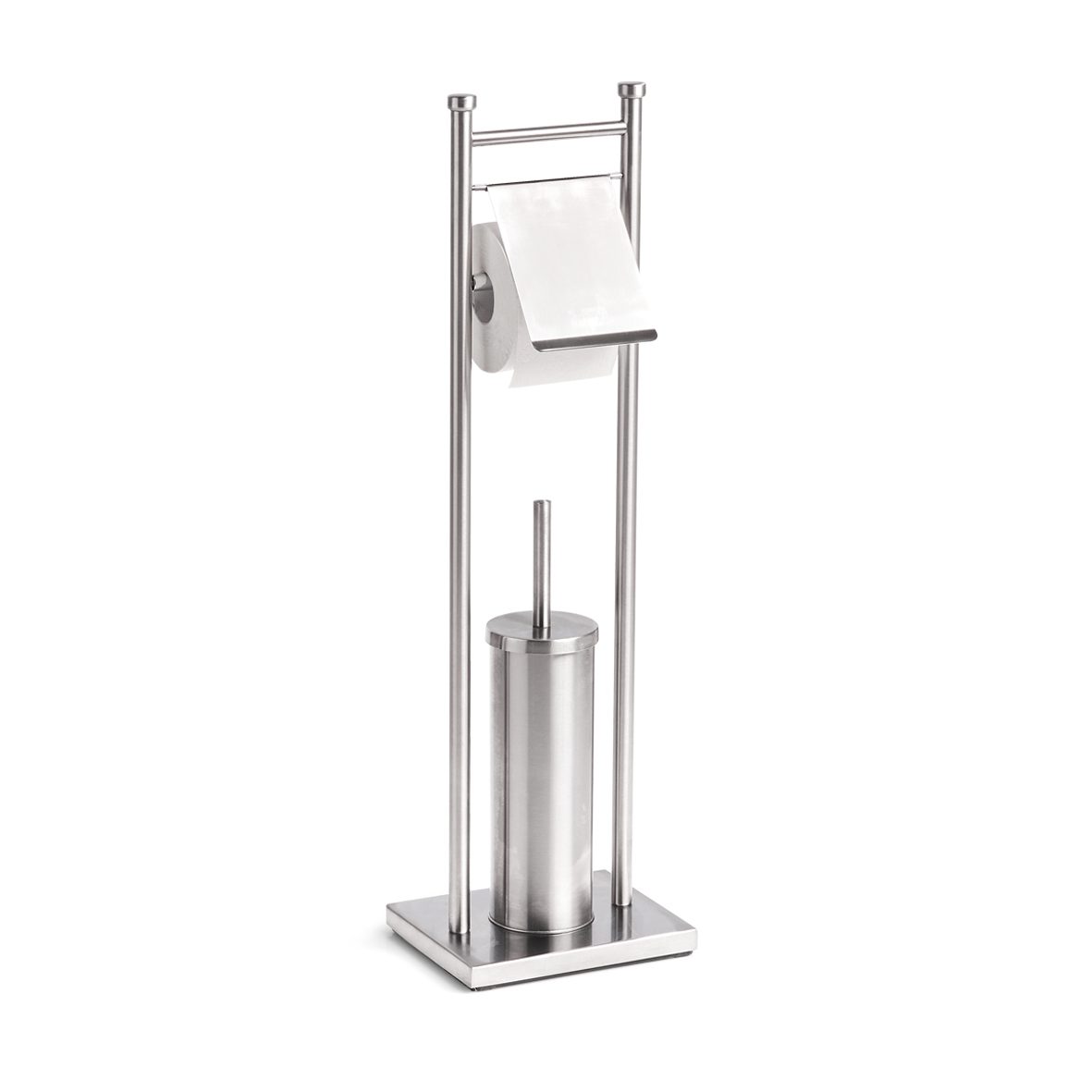 Toilettenbutler Zeller present aus Metall in Metallfarben WC-Garnitur Edelstahl - Höhe ca. 76 cm