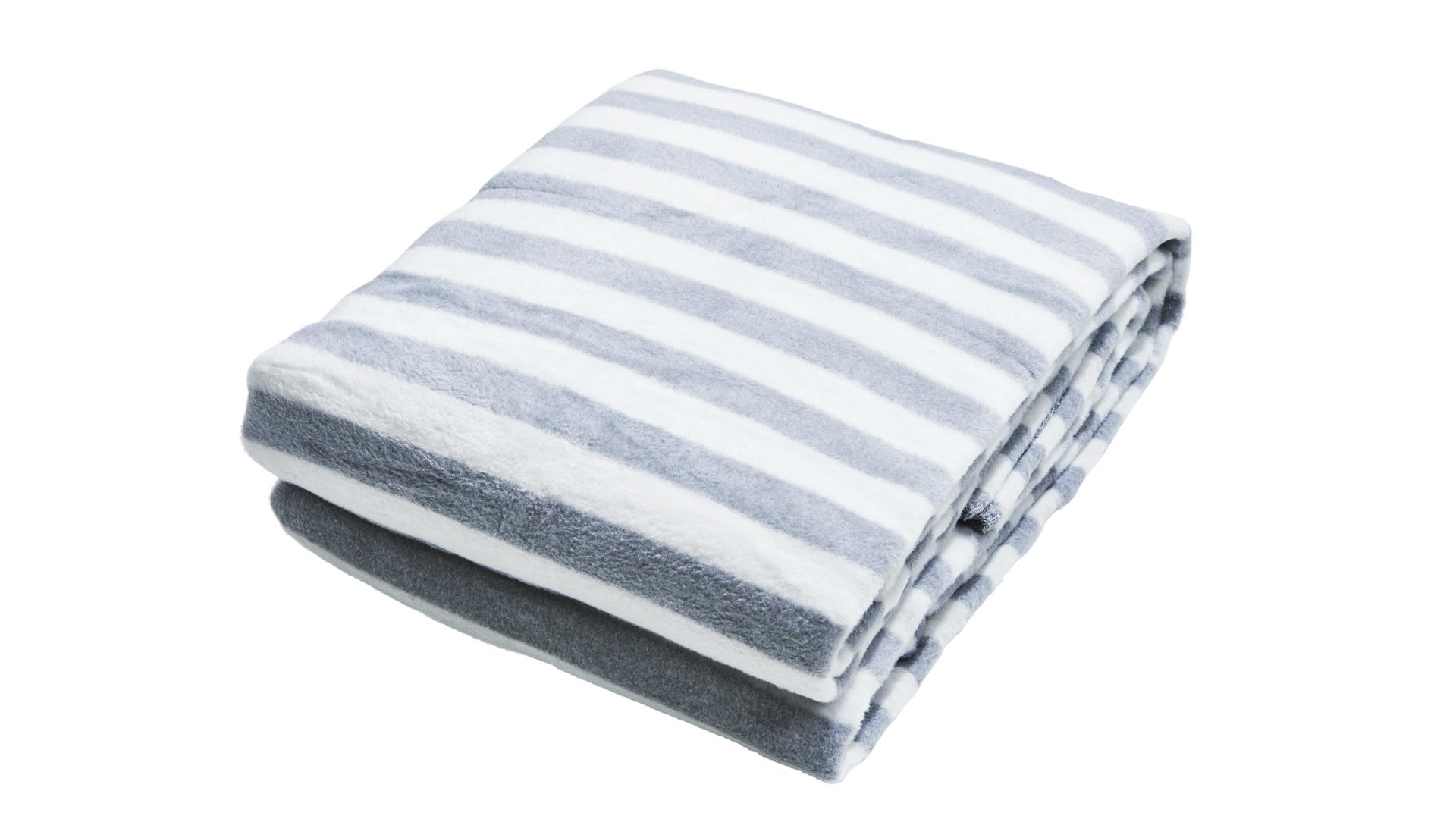 Wohndecke Done® by karabel home company aus Stoff in Grau done Wohndecke Blanket Stripes Silber & Weiß – ca. 150 x 200 cm