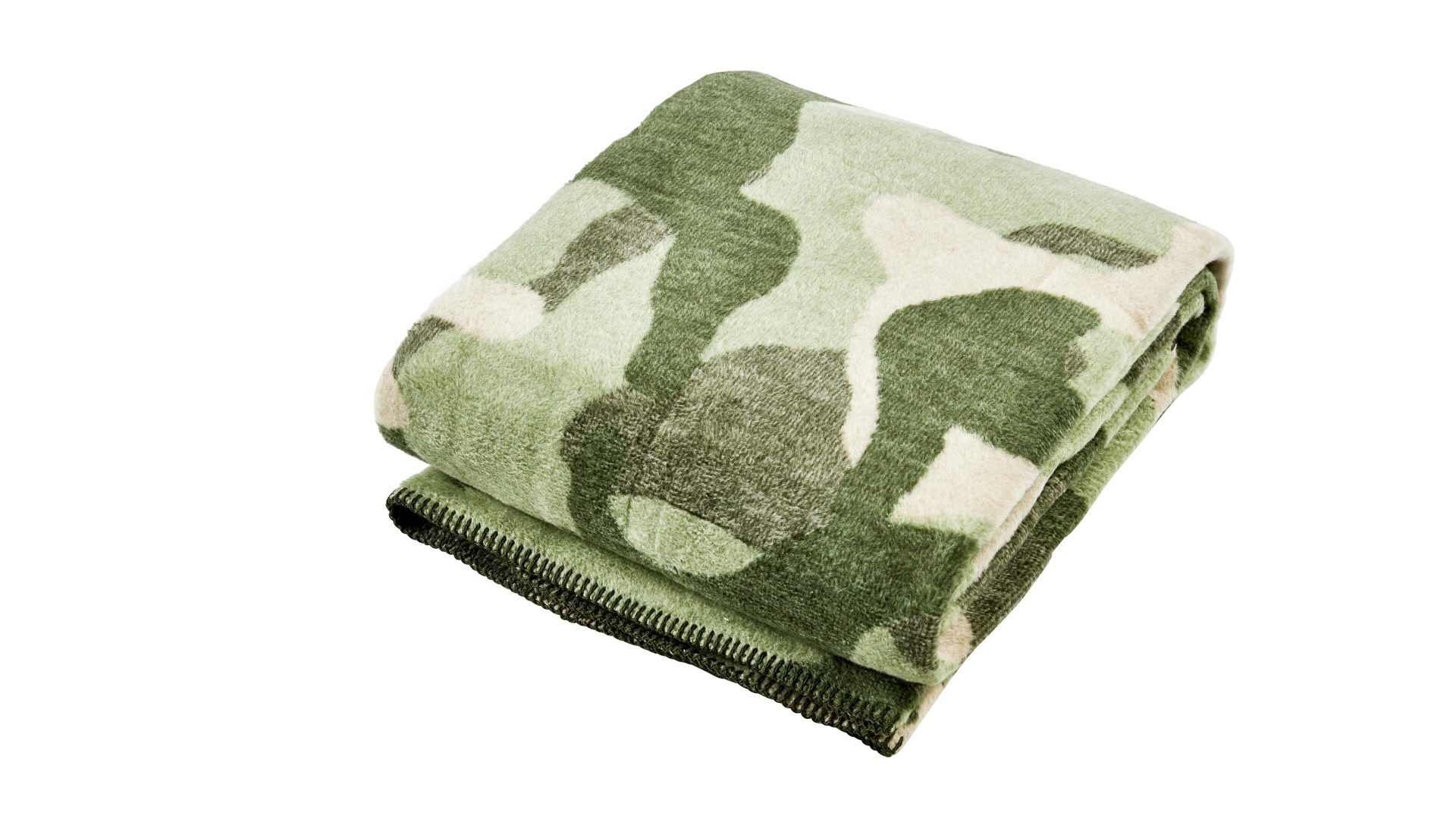 Wohndecke Done® be different aus Stoff in Grün DONE® Wohndecke Blanket Camouflage khakifarbenes Camouflagemuster – ca. 150 x 200 cm