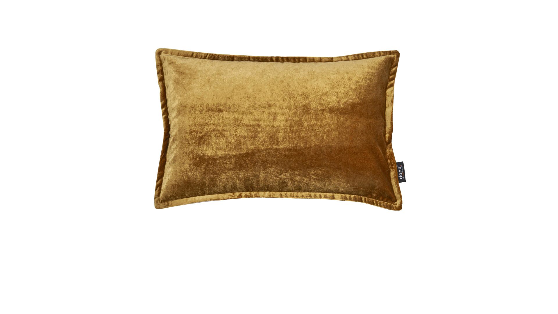 Kissenbezug /-hülle Done® by karabel home company aus Stoff in Gelb DONE® Kissenhülle Cushion Glam goldfarbener Samt – ca. 40 x 60 cm