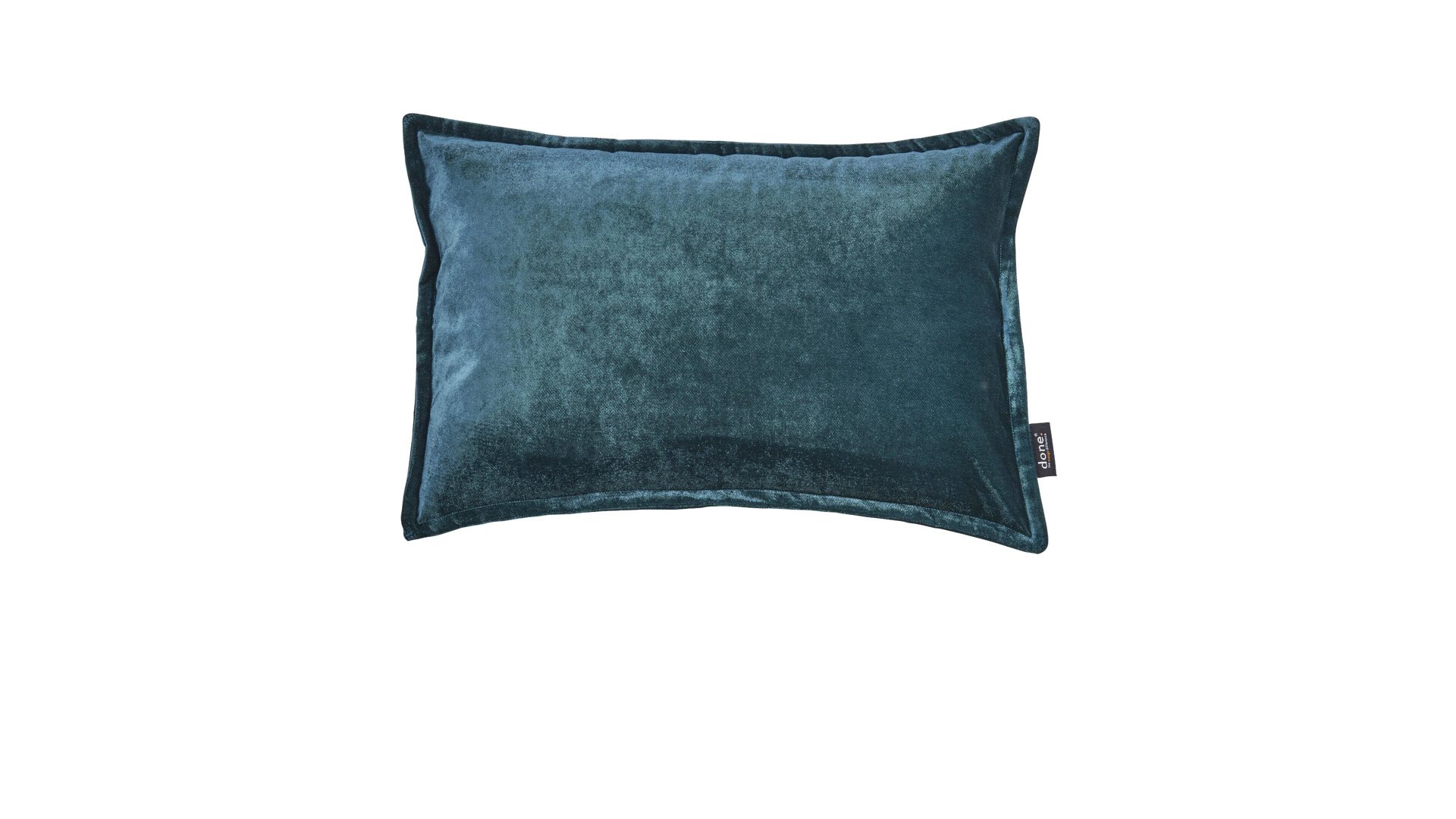 Kissenbezug /-hülle Done® be different aus Stoff in Grün DONE® Kissenhülle Cushion Glam petrolfarbener Samt – ca. 40 x 60 cm