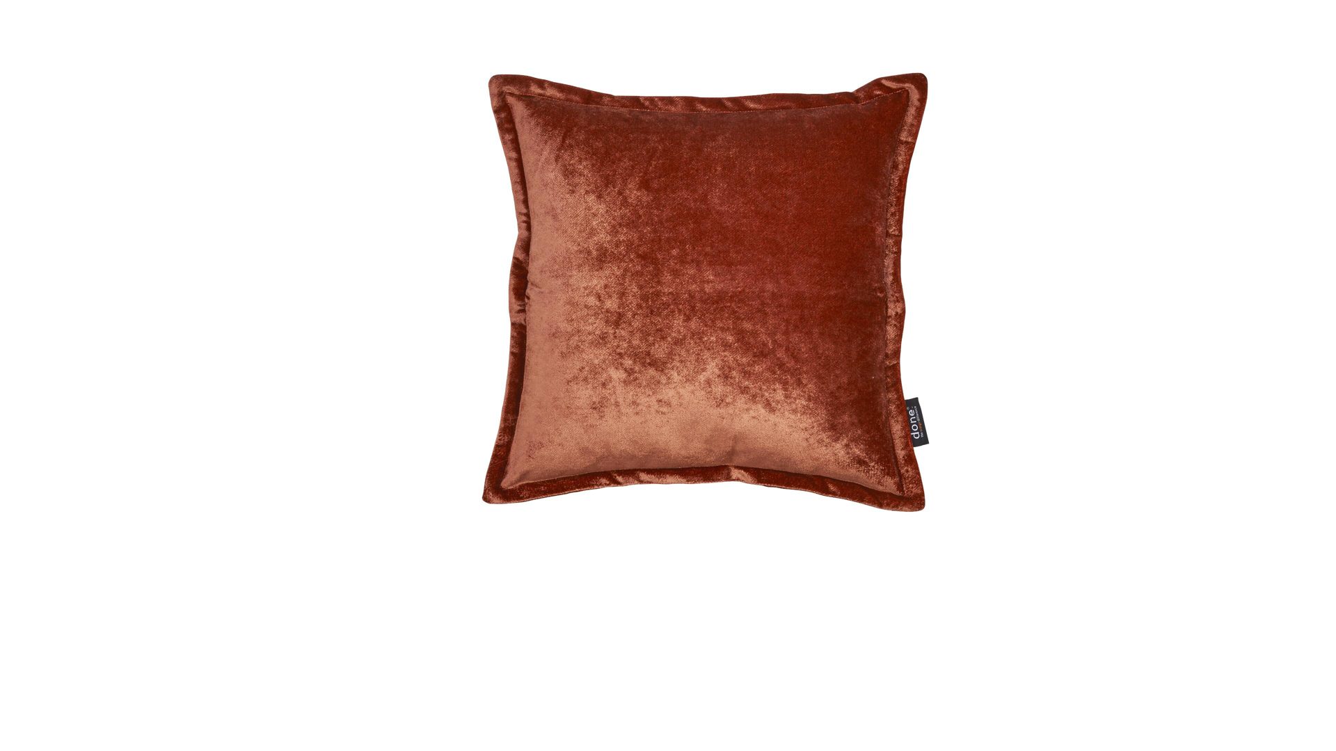 Kissenbezug /-hülle Done® be different aus Stoff in Braun DONE® Kissenhülle Cushion Glam rostfarbener Samt – ca. 45 x 45 cm