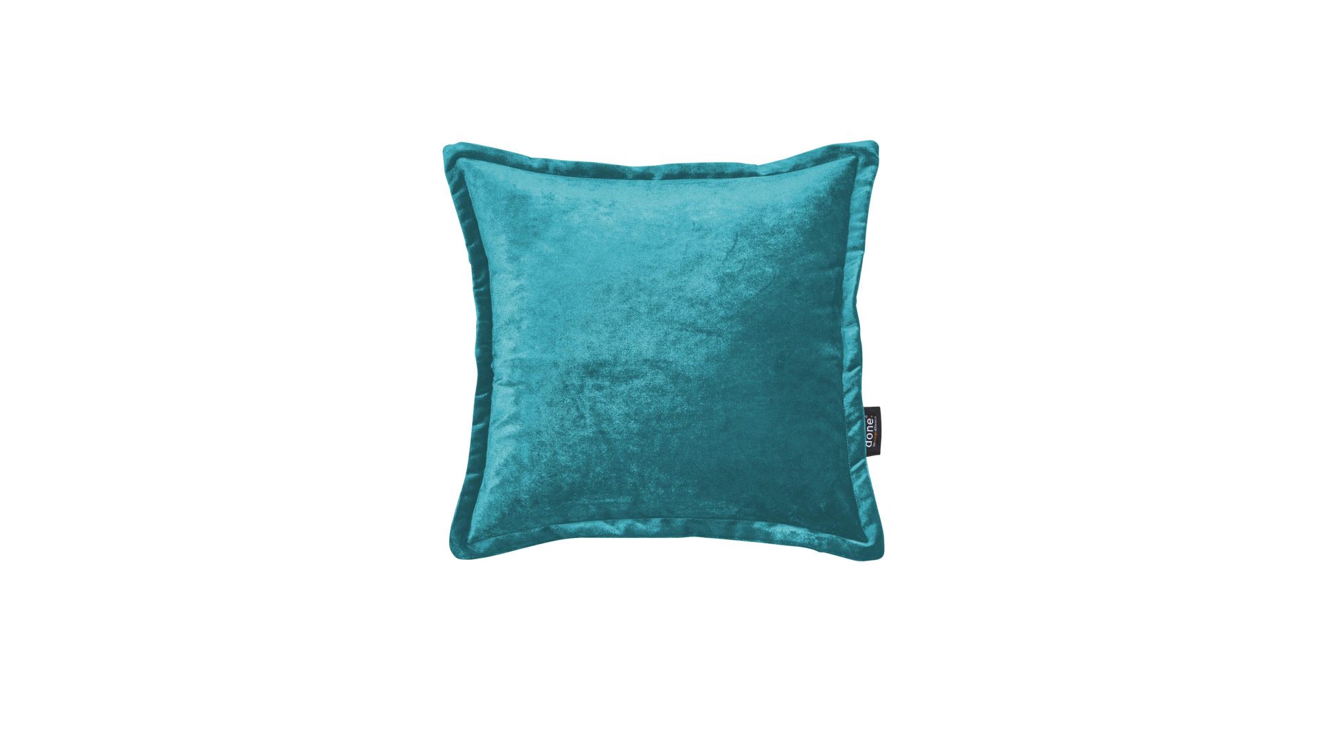 Kissenbezug /-hülle Done.® aus Stoff in Blau done.® Kissenhülle Cushion Glam aquafarbener Samt - ca. 45 x 45 cm