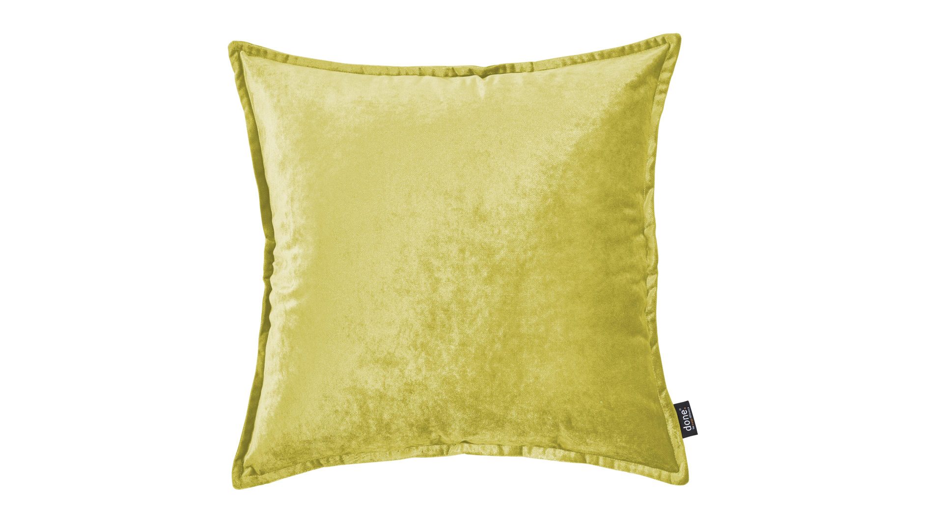 Kissenbezug /-hülle Done.® be different aus Stoff in Hellgrün DONE.® Kissenhülle Cushion Glam apfelgrüner Samt – ca. 65 x 65 cm