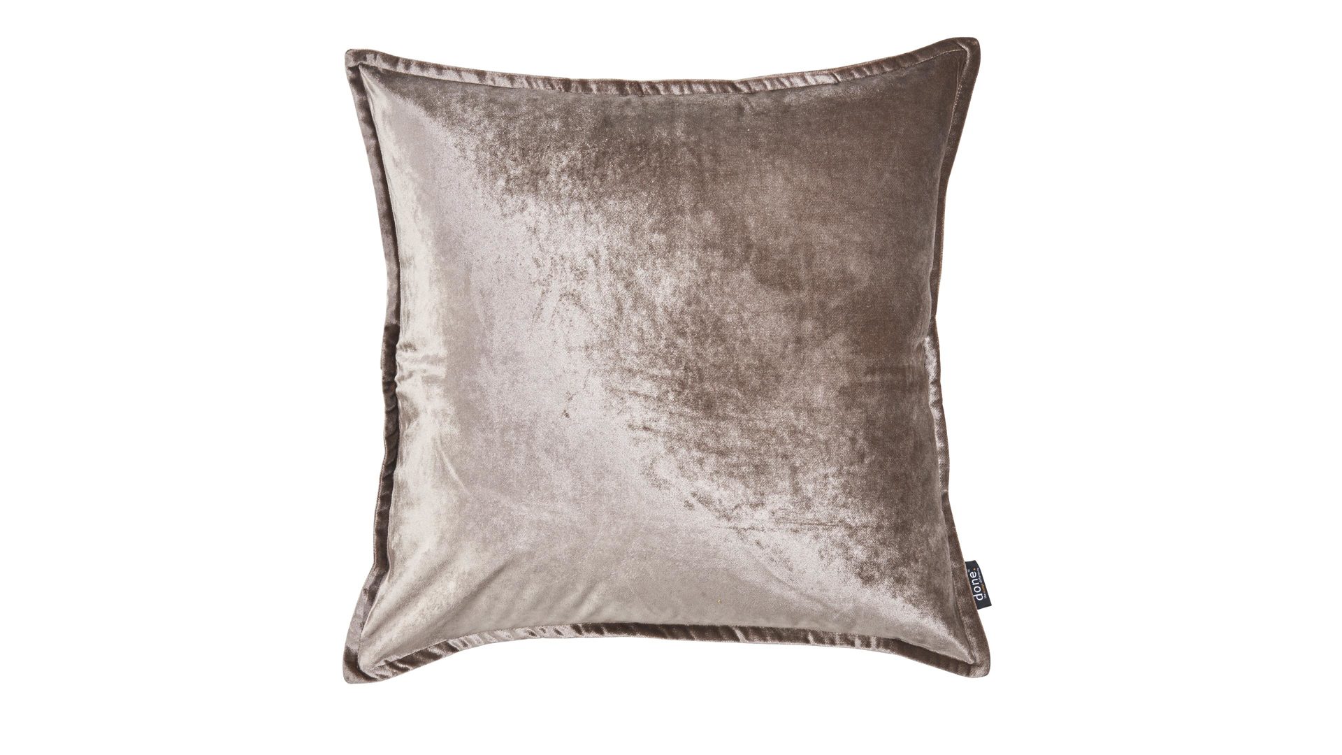 Kissenbezug /-hülle Done.® aus Stoff in Grau done.® Kissenhülle Cushion Glam taupefarbener Samt – ca. 65 x 65 cm