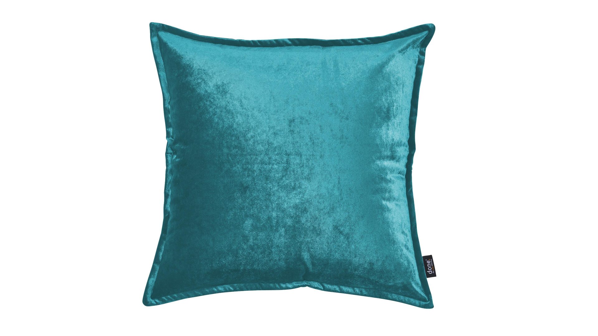 Kissenbezug /-hülle Done.® aus Stoff in Blau done.® Kissenhülle Cushion Glam aquafarbener Samt - ca. 65 x 65 cm