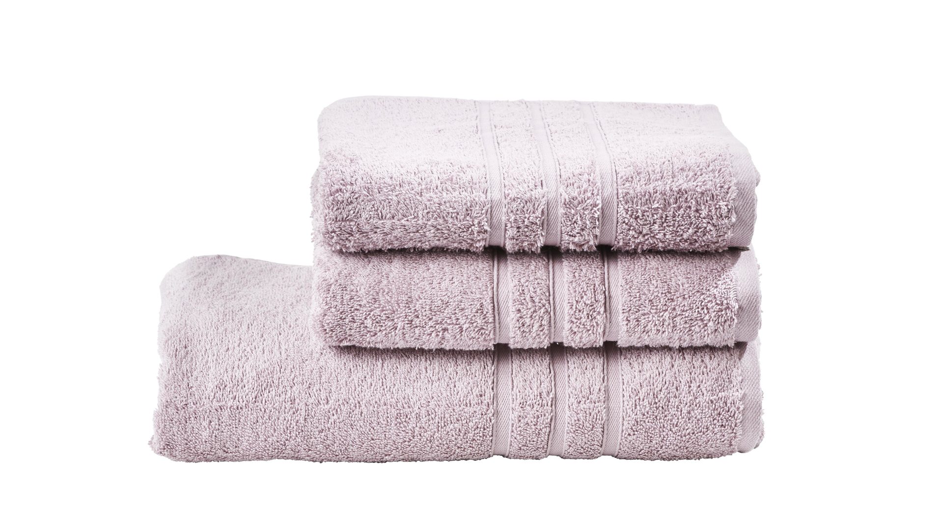 Handtuch-Set Done® be different aus Stoff in Pink DONE® Handtuch-Set Daily Uni altrosafarbene Baumwolle – dreiteilig