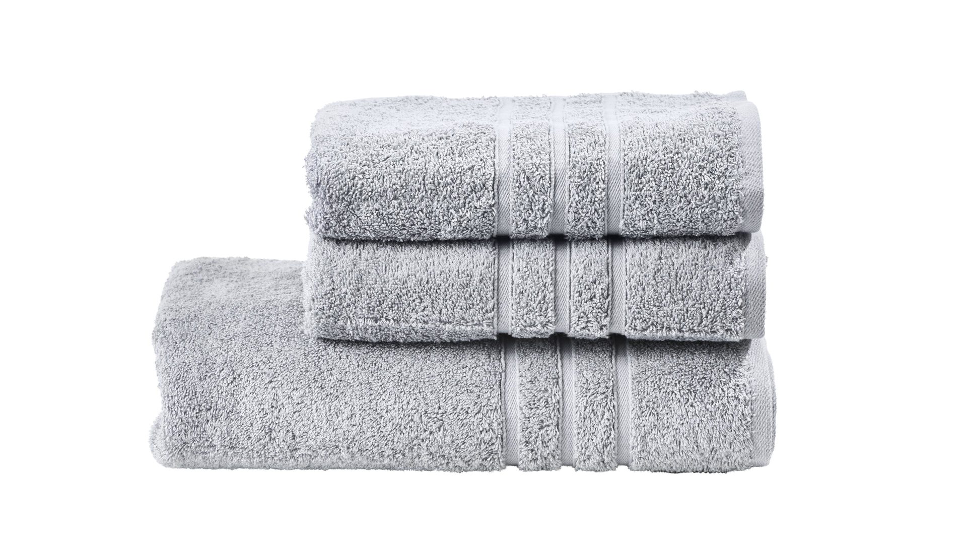 Handtuch-Set Done by karabel home company aus Stoff in Metallfarben Done Handtuch-Set Daily Uni silberfarbene Baumwolle – dreiteilig