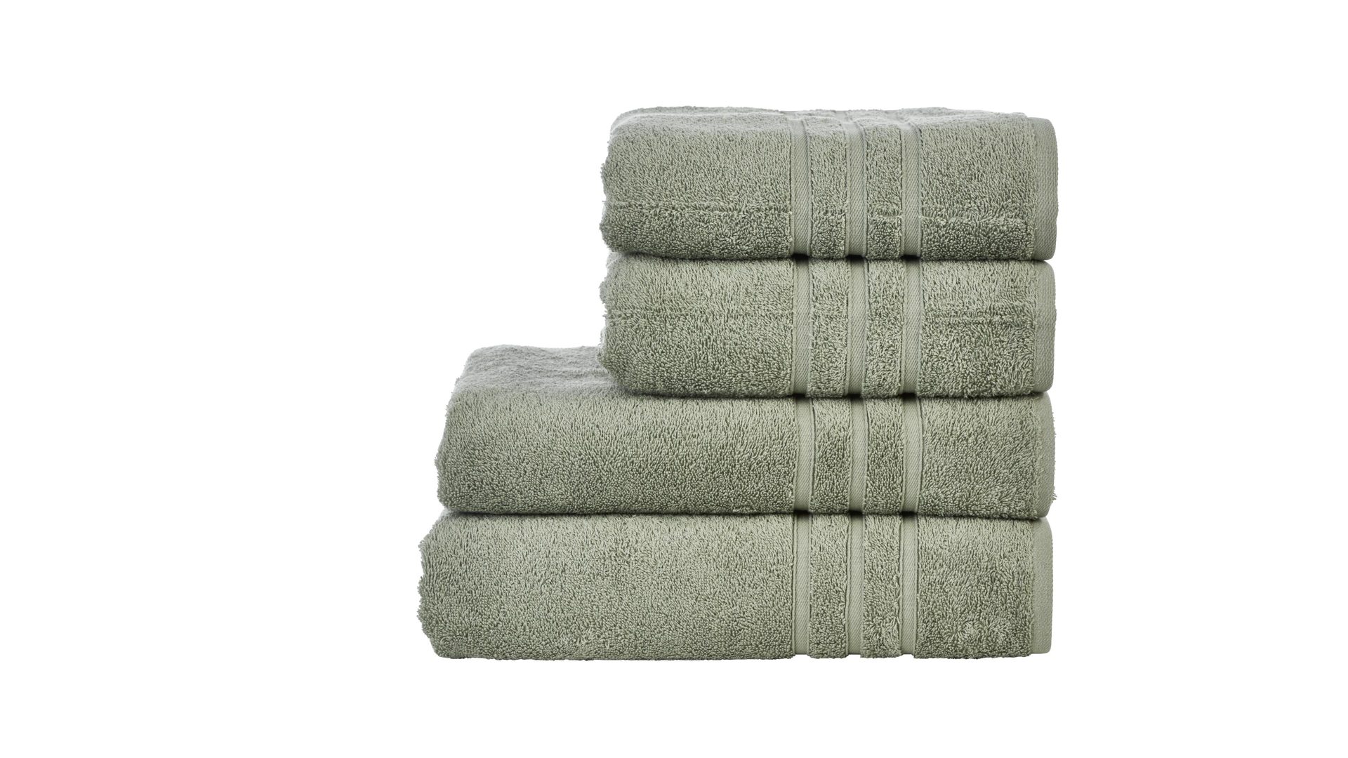 Handtuch-Set Done.® aus Stoff in Dunkelgrün done.® Handtuch-Set Daily Uni khakifarbene Baumwolle – vierteilig