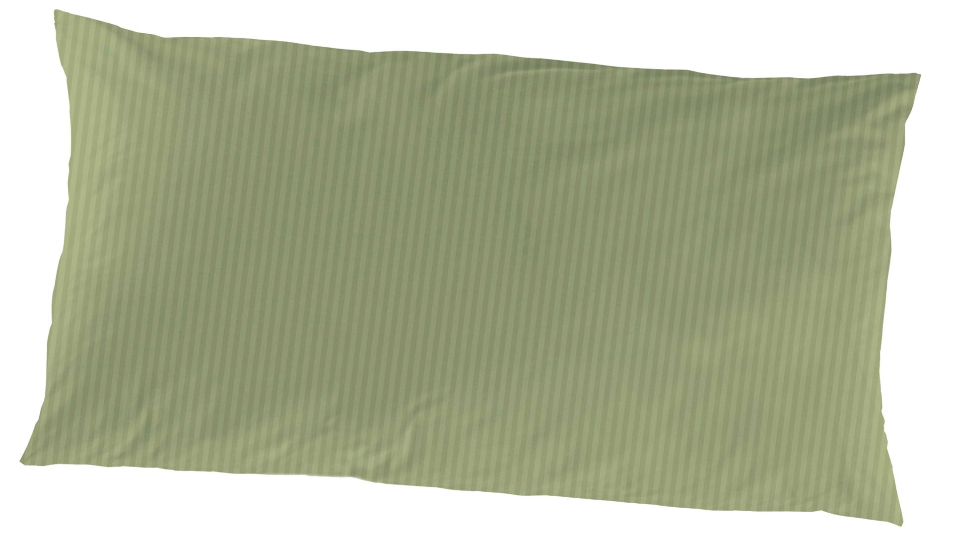Kissenbezug /-hülle H.g. hahn haustextilien aus Stoff in Grün HAHN Luxus-Satin-Kopfkissenbezug Sempre khakifarbener Baumwollsatin – ca. 40 x 80 cm