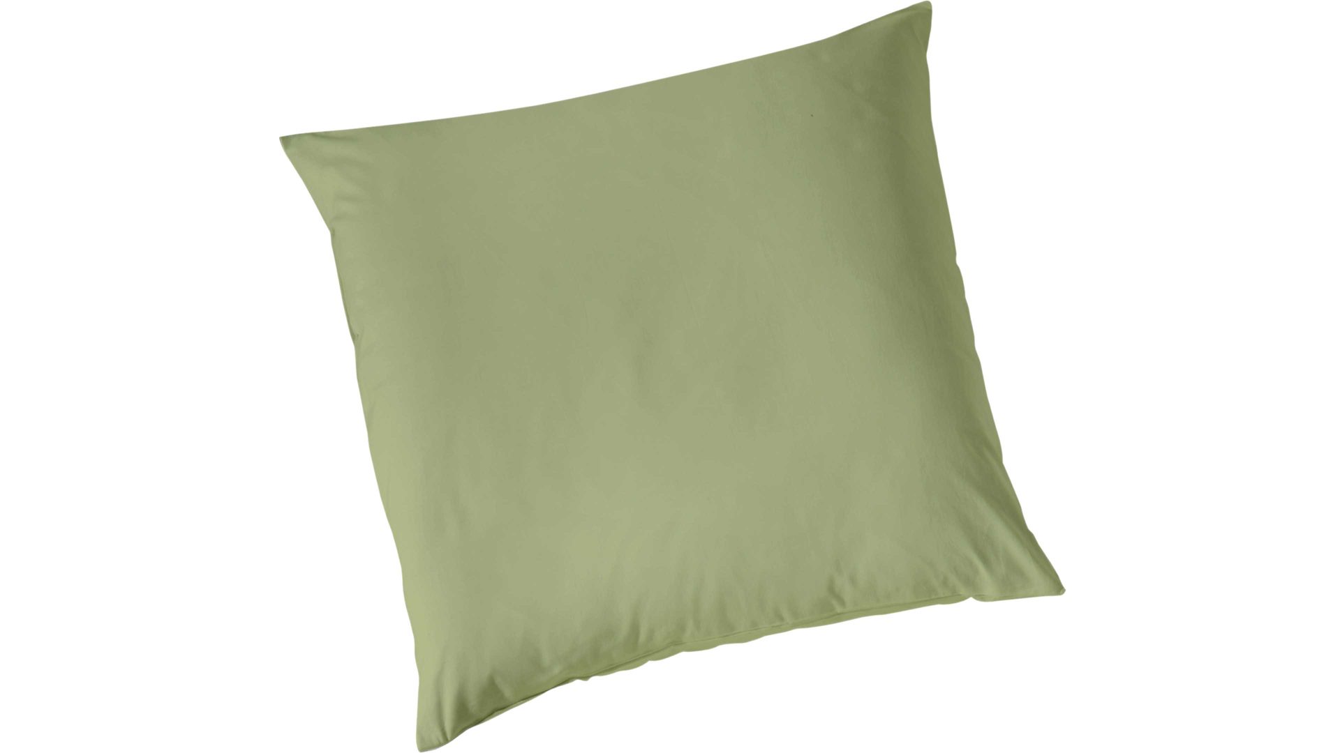 Kissenbezug /-hülle H.g. hahn haustextilien aus Stoff in Grün HAHN Luxus-Satin-Kopfkissenbezug Sempre khakifarbener Baumwollsatin - ca. 80 x 80 cm