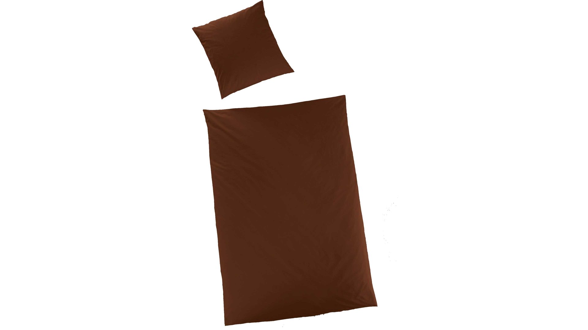 Bettwäsche-Set H.g. hahn haustextilien aus Stoff in Dunkelbraun HAHN Luxus-Satin-Bettwäsche Sempre brauner Baumwollsatin – zweiteilig, ca. 155 x 220 cm