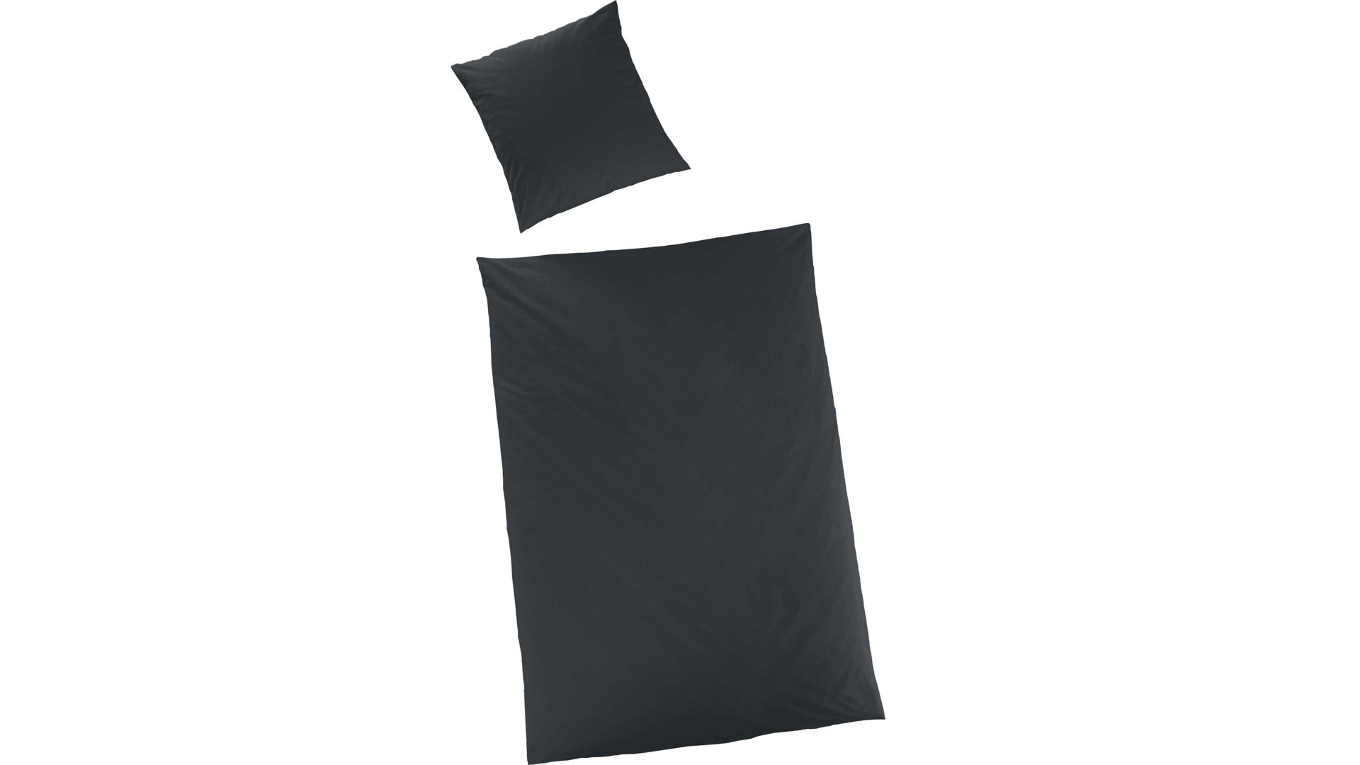 Bettwäsche-Set H.g. hahn haustextilien aus Stoff in Schwarz HAHN Luxus-Satin-Bettwäsche Sempre schwarzer Baumwollsatin – zweiteilig, ca. 155 x 200 cm