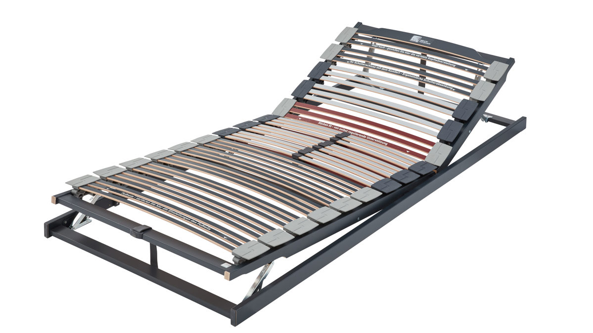 Lattenrost Interliving aus Holz in Grau Interliving Lattenrost Serie 1943 mit manuellen Funktionen manuelle Kopf- & Fußteilverstellung – Liegefläche ca. 80 x 190 cm