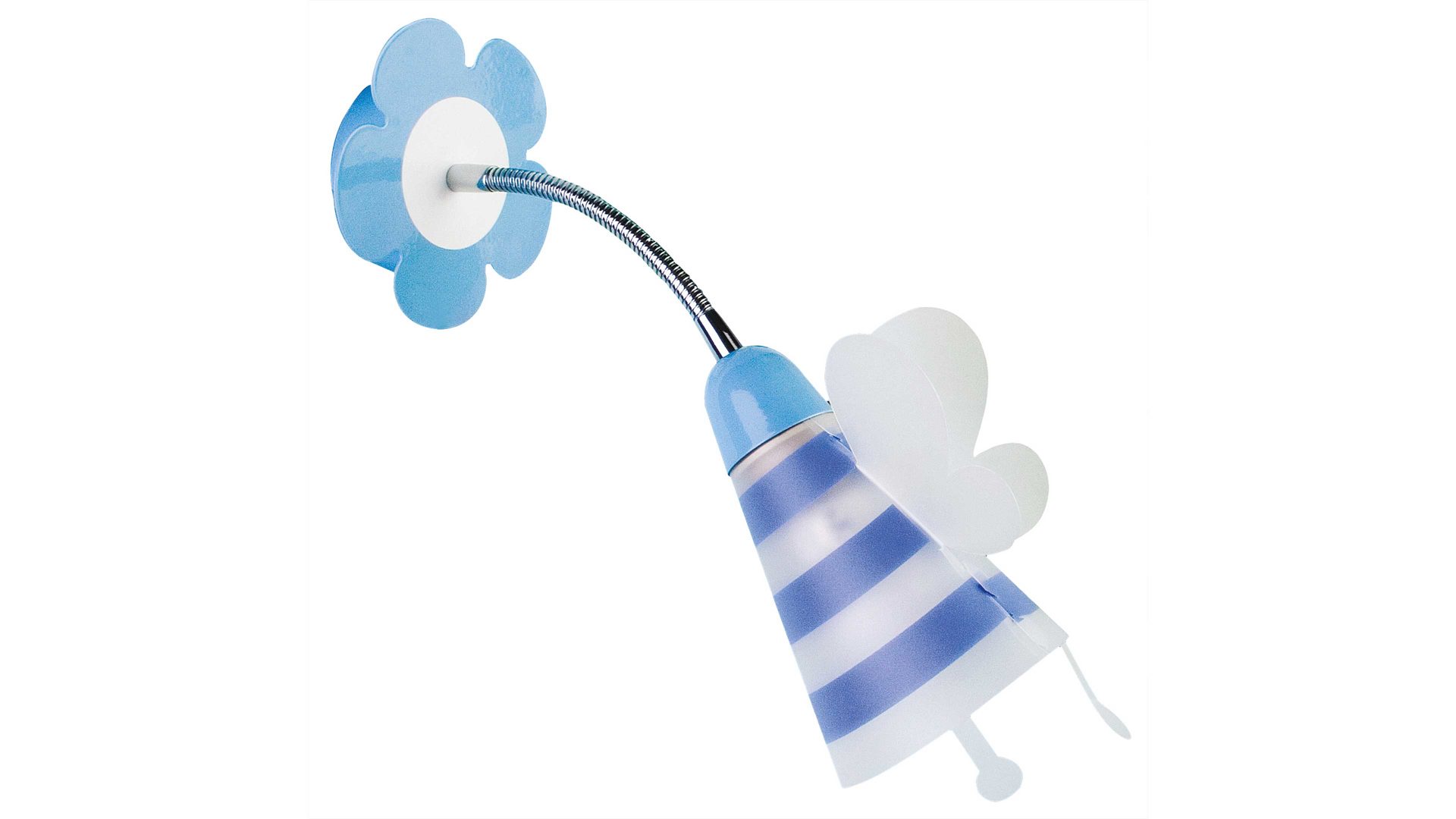 Kinderleuchte Näve aus Kunststoff in Blau näve Kinderzimmer-Wandlampe Blume Blau & Weiß - Länge ca. 38 cm