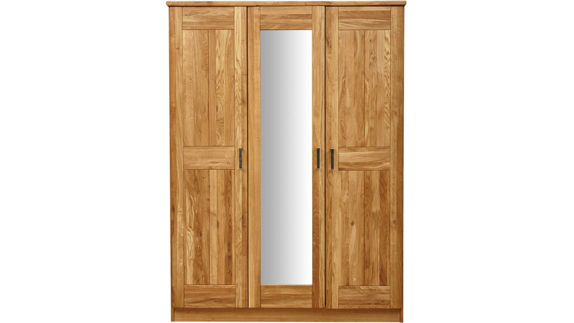 Kleiderschrank Elfo-möbel aus Holz in Holzfarben Kleiderschrank Toni mit Spiegeltür geölte Wildeiche – drei Türen, Breite ca. 152 cm