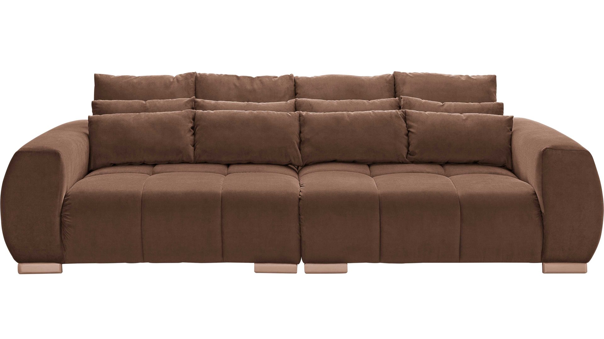 Bigsofa KAWOO aus Stoff in Braun KAWOO Bigsofa Escape bzw. Couch brauner Bezug Sun 29 & Holzfüße - Länge ca. 276 cm
