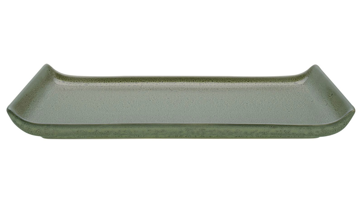Servierplatte Creatable aus Stein in Dunkelgrün CREATABLE Sierra Nevada Prado – BBQ Platte dunkelgrünes Steinzeug – ca. 33 x 17 cm