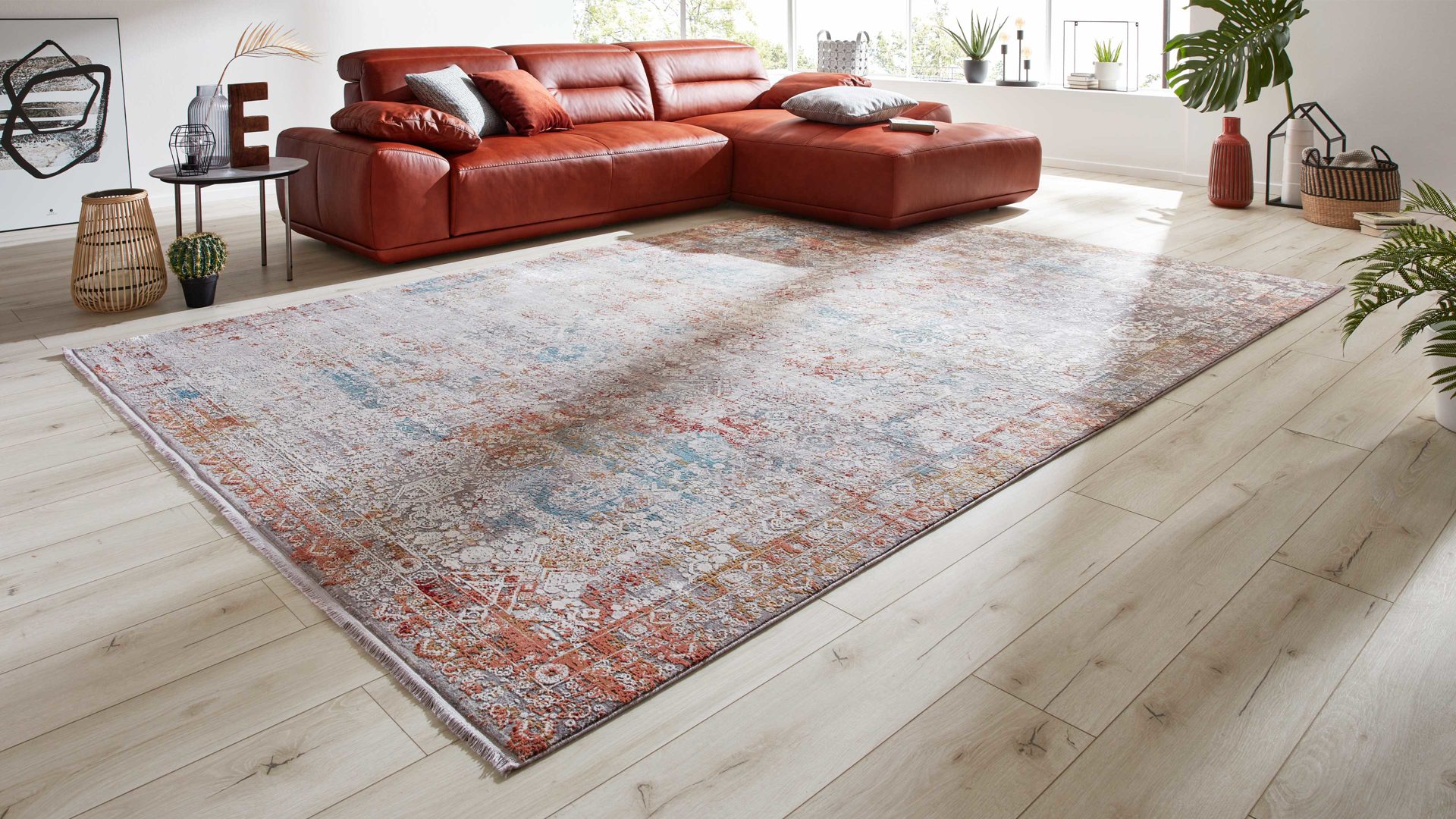 Webteppich Interliving aus Mischgewebe in Mehrfarbig Interliving Teppich Serie L-8610 Multicolor 598 – ca. 67 x 130 cm