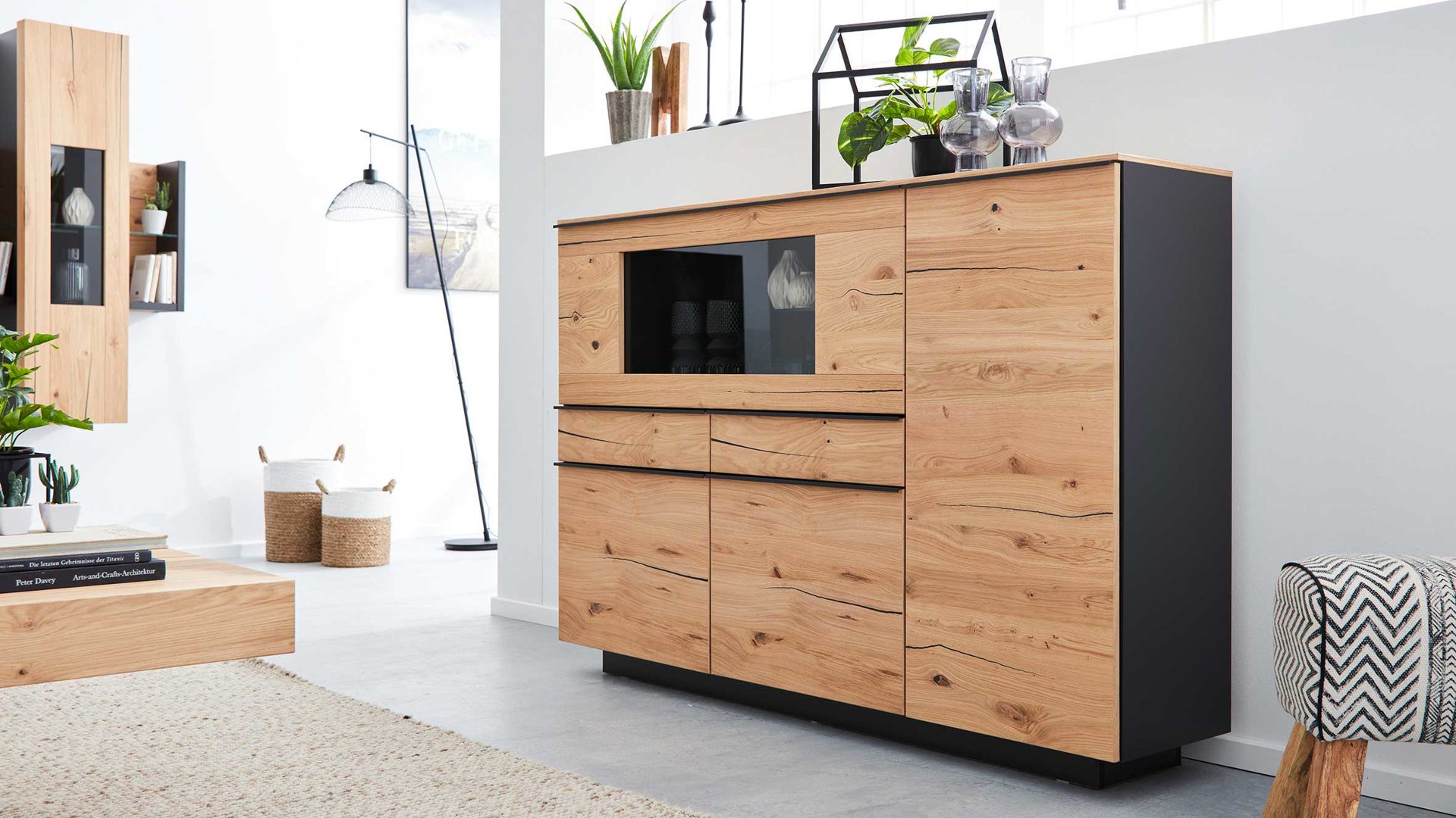 Interliving Wohnzimmer Serie 20 – Highboard 20, Schiefer ...