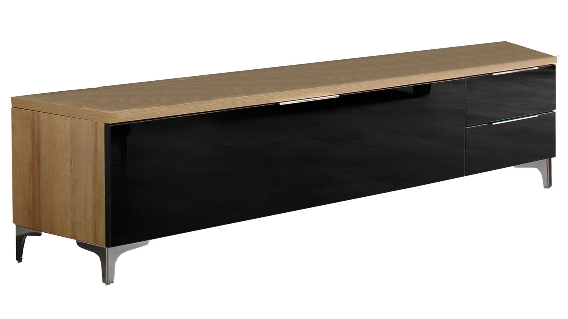 Lowboard Maja möbel aus Holz in Schwarz MAJA MÖBEL Medien-Lowboard Shino Schwarz & Riviera Eiche – Breite 180 cm