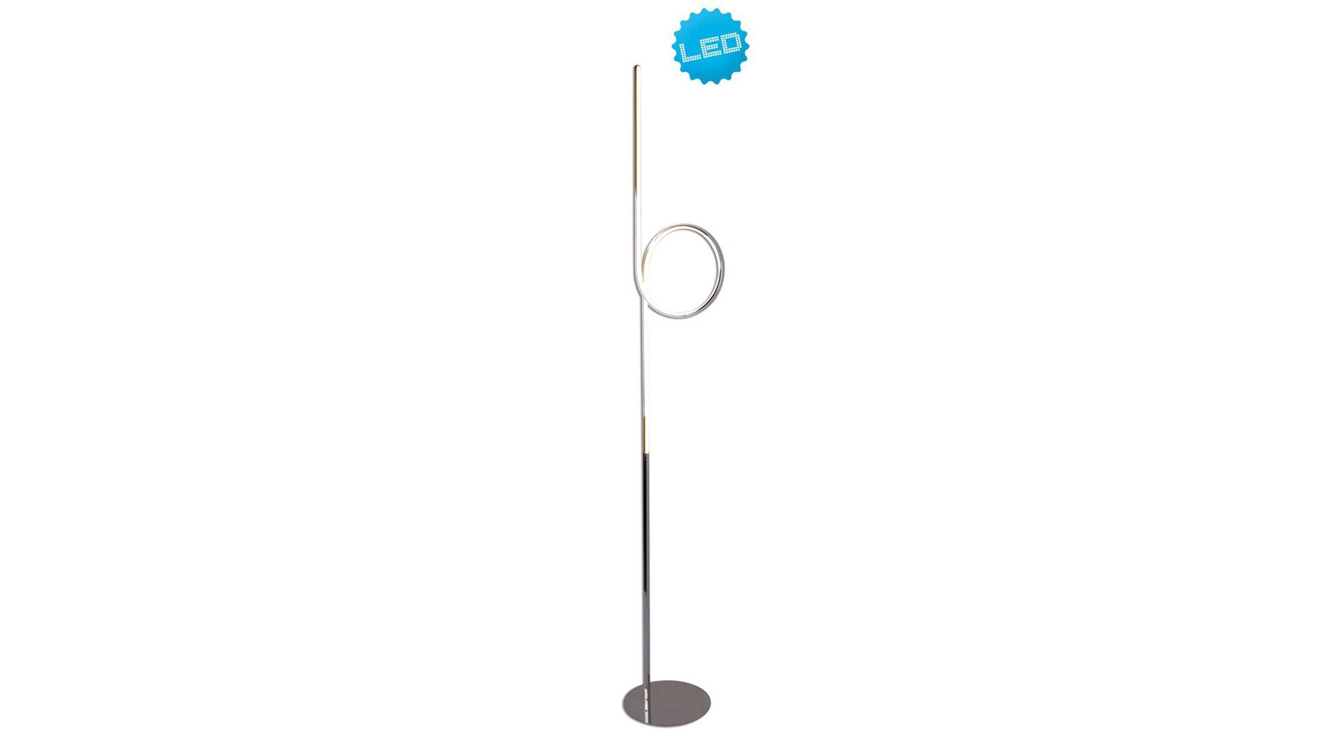 Stehleuchte Näve aus Kunststoff in Weiß näve Stehlampe Loop Acrylglas & Chrom – Höhe ca. 171 cm